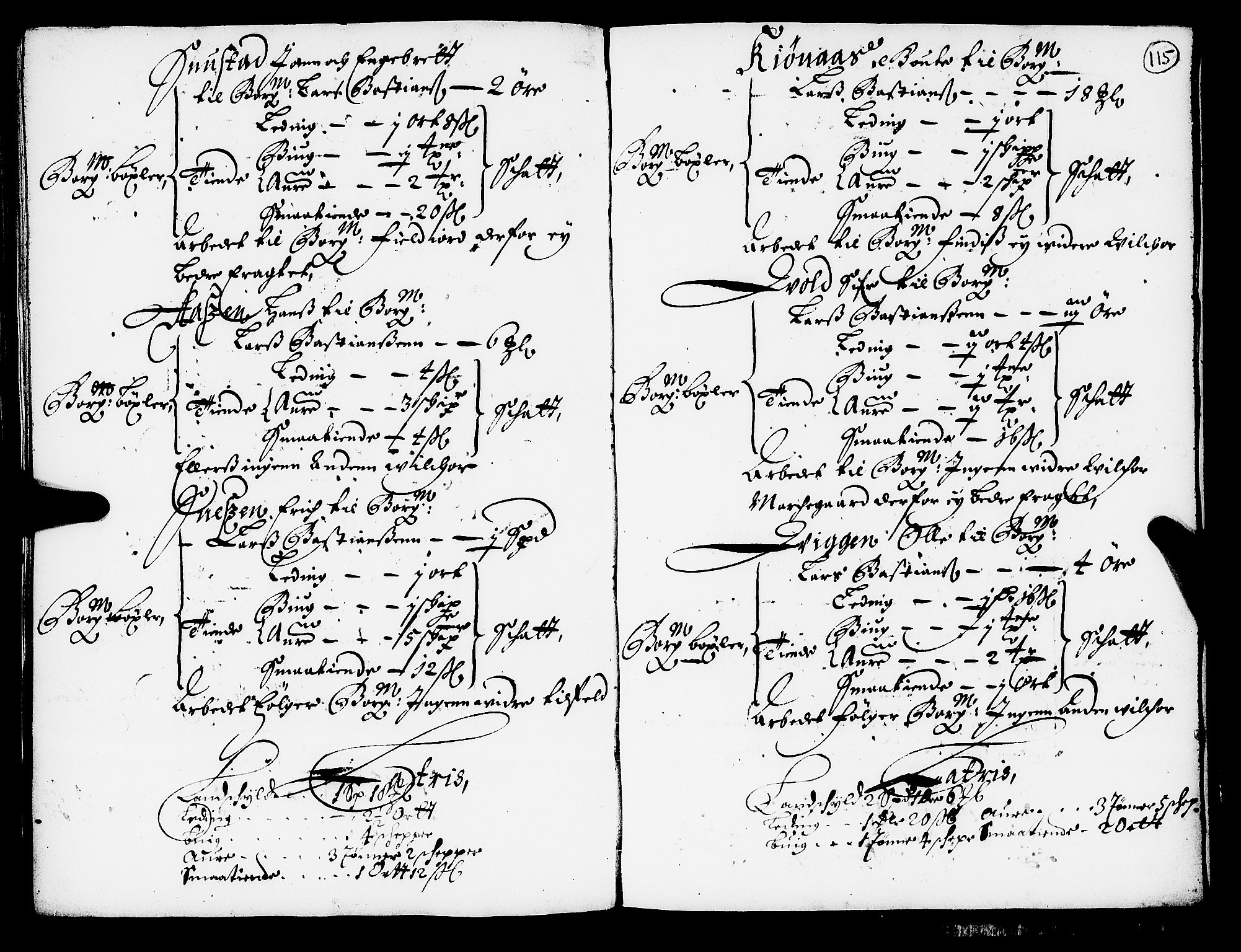 Rentekammeret inntil 1814, Realistisk ordnet avdeling, AV/RA-EA-4070/N/Nb/Nba/L0052: Strinda len, 1667, p. 114b-115a