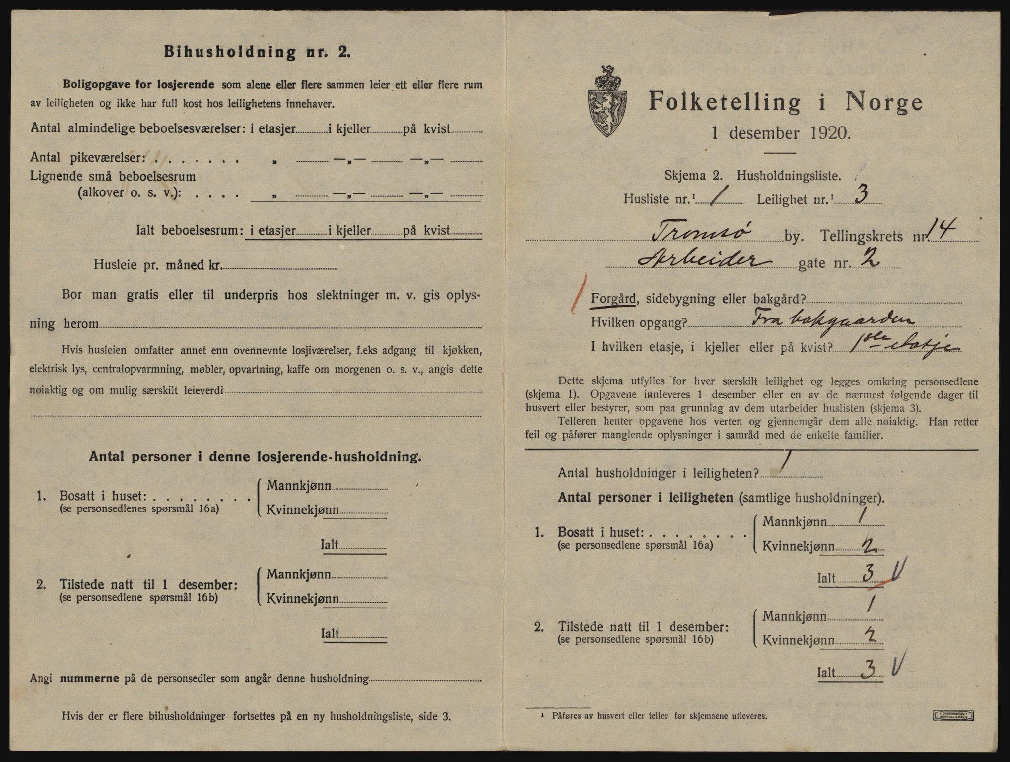 SATØ, 1920 census for Tromsø, 1920, p. 6539