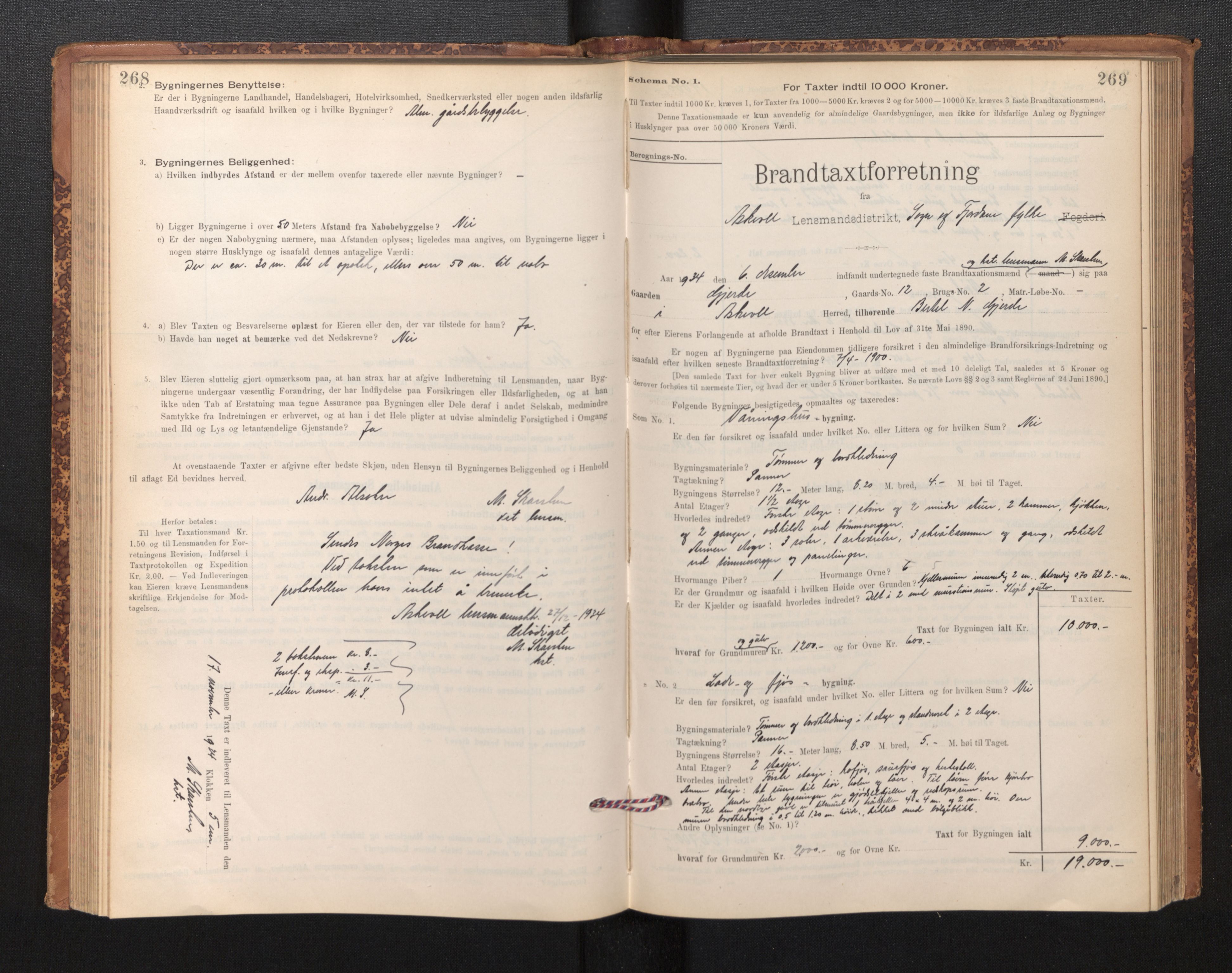 Lensmannen i Askvoll, SAB/A-26301/0012/L0004: Branntakstprotokoll, skjematakst og liste over branntakstmenn, 1895-1932, p. 268-269