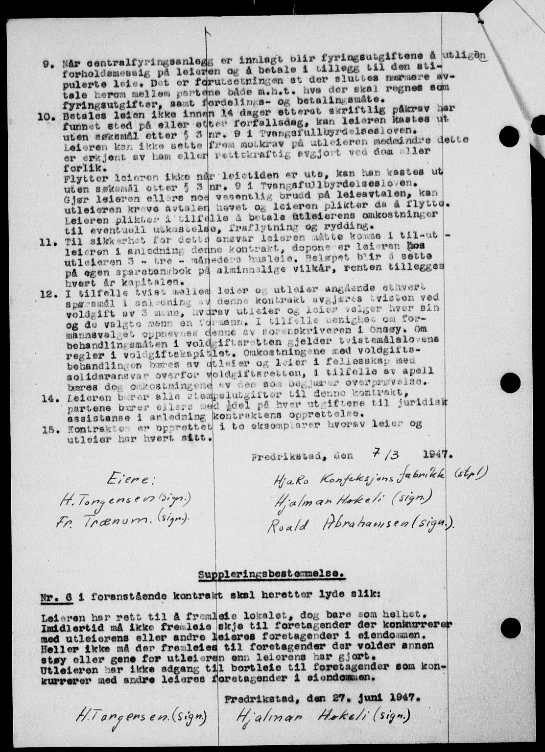 Onsøy sorenskriveri, SAO/A-10474/G/Ga/Gab/L0021: Mortgage book no. II A-21, 1947-1947, Diary no: : 2267/1947