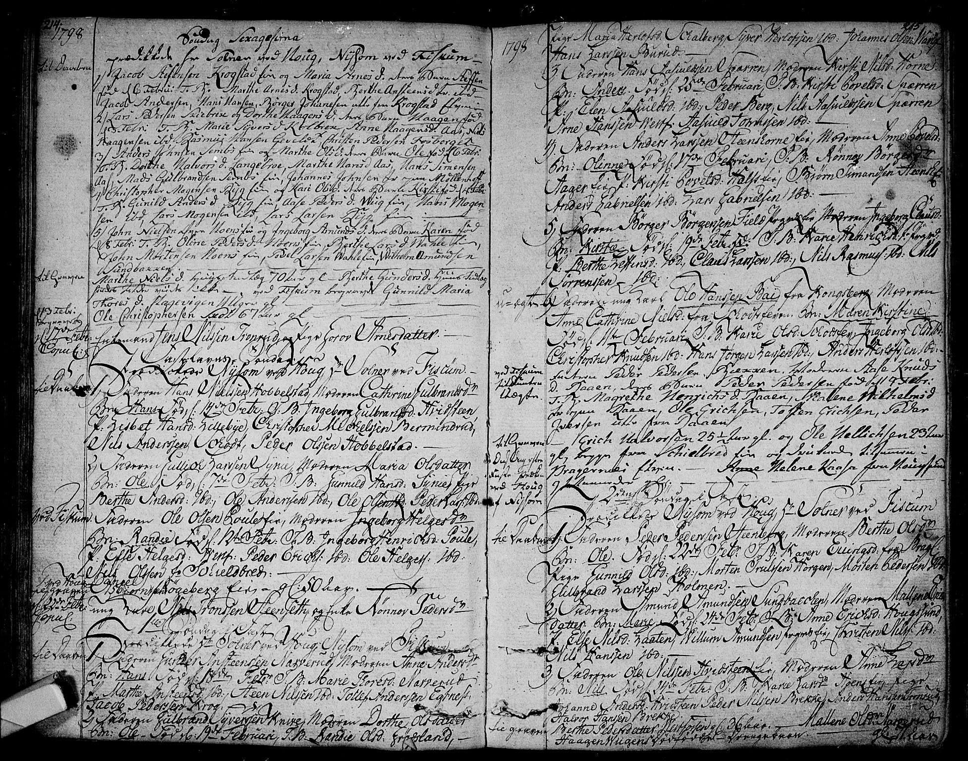 Eiker kirkebøker, AV/SAKO-A-4/F/Fa/L0009: Parish register (official) no. I 9, 1789-1806, p. 214-215