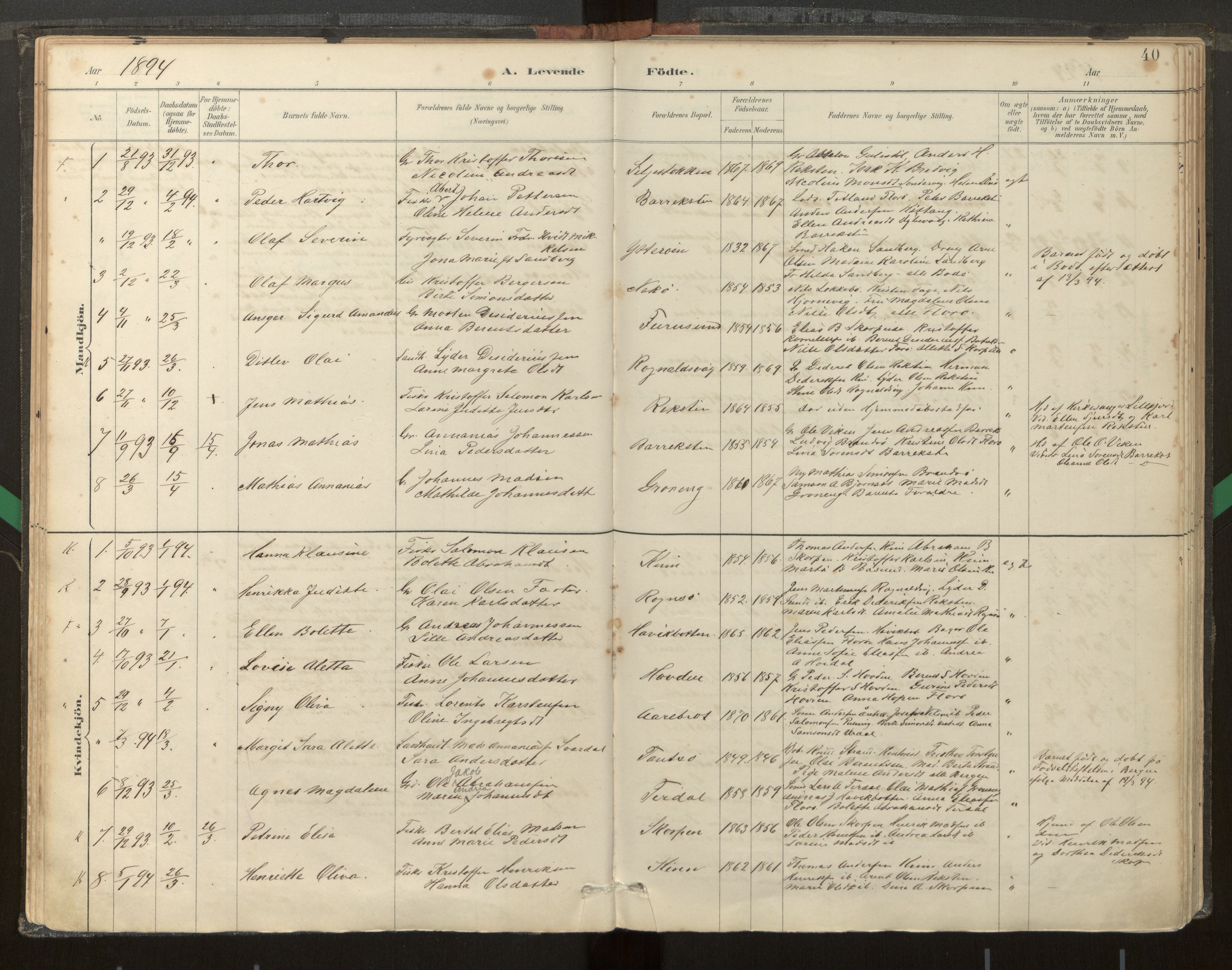 Kinn sokneprestembete, AV/SAB-A-80801/H/Haa/Haab/L0001: Parish register (official) no. B 1, 1886-1921, p. 40