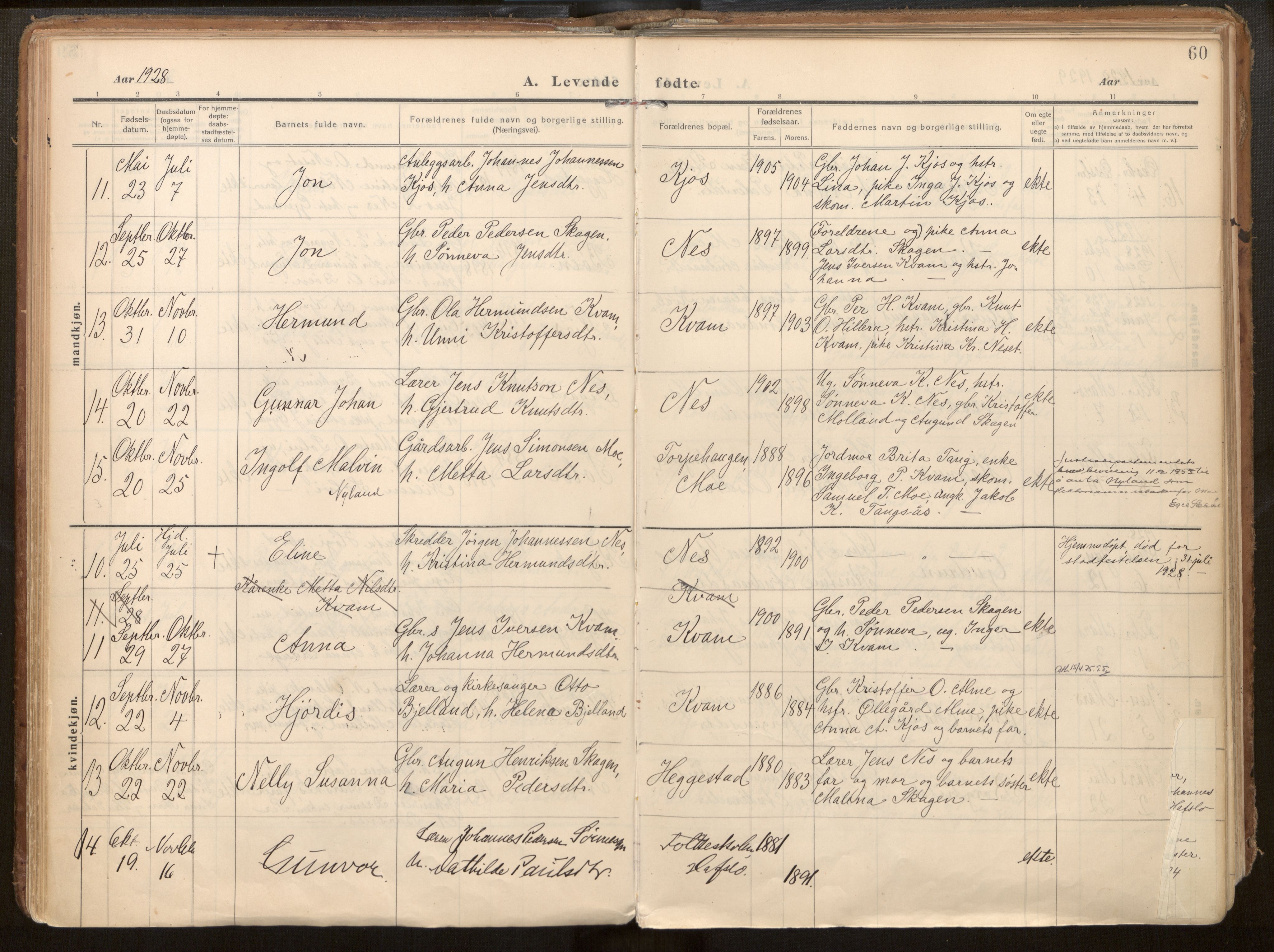 Hafslo sokneprestembete, SAB/A-80301/H/Haa/Haab/L0002: Parish register (official) no. B 2, 1914-1951, p. 60