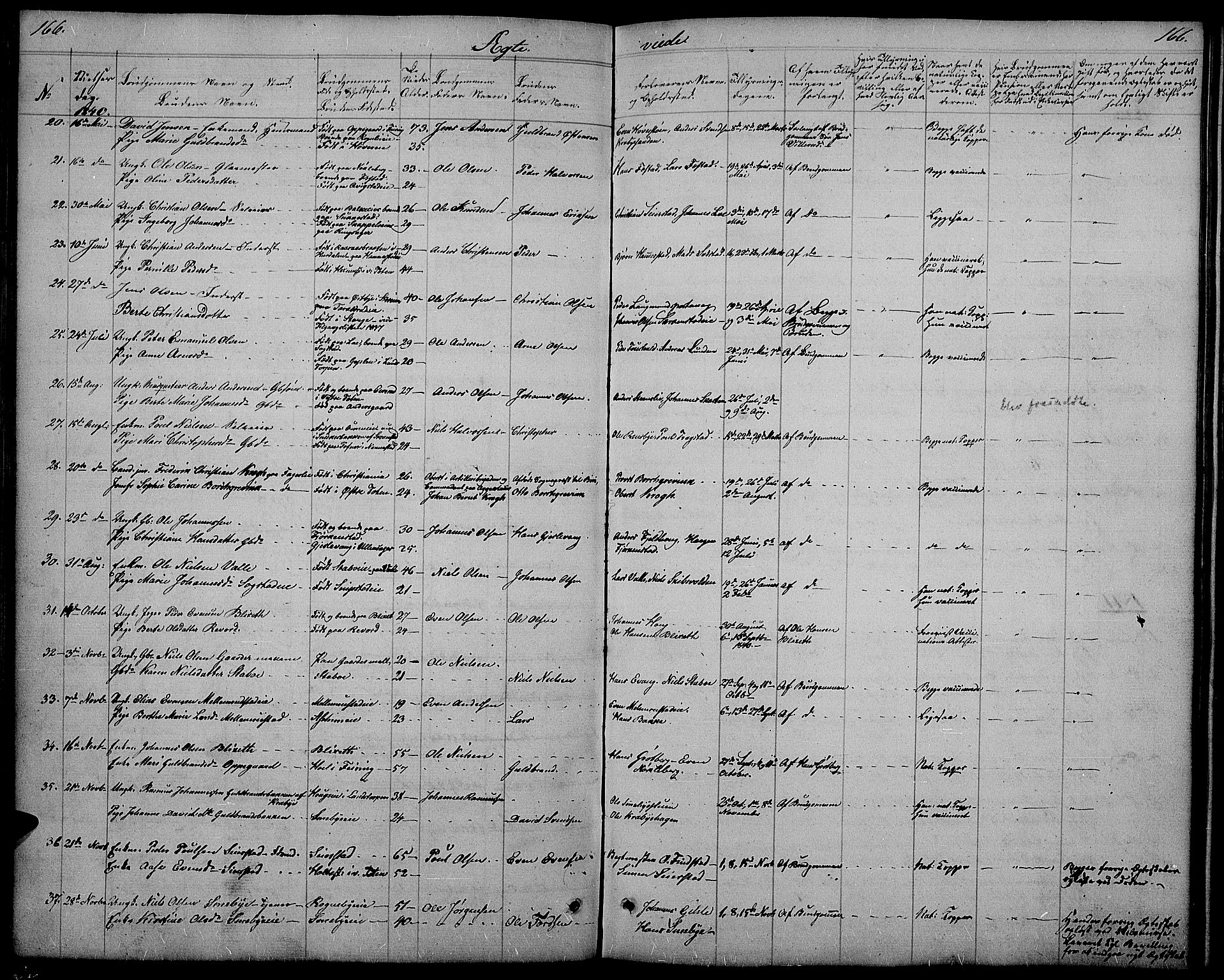 Østre Toten prestekontor, SAH/PREST-104/H/Ha/Hab/L0002: Parish register (copy) no. 2, 1840-1847, p. 166