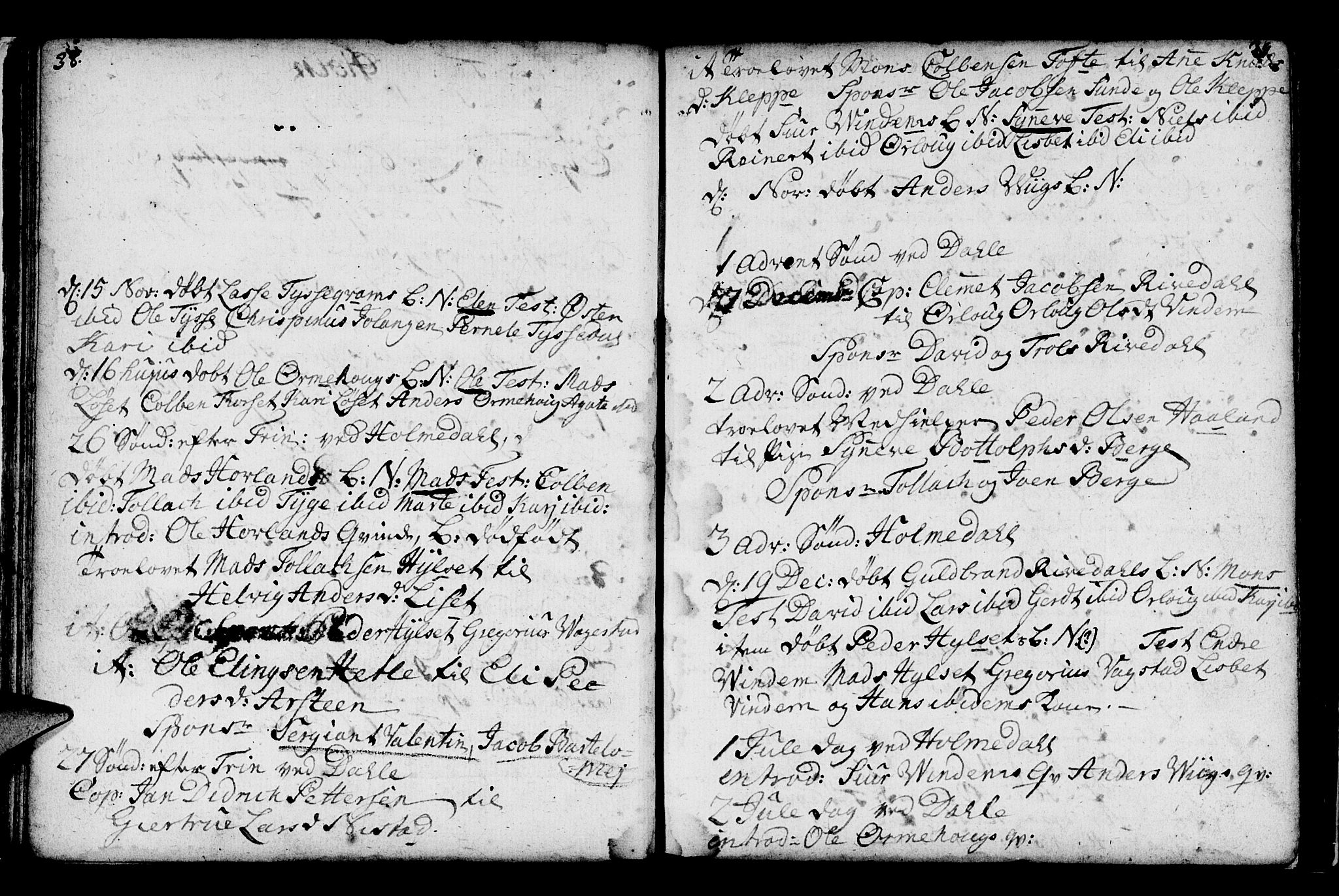 Fjaler sokneprestembete, AV/SAB-A-79801/H/Haa/Haaa/L0001: Parish register (official) no. A 1, 1755-1778, p. 38-39