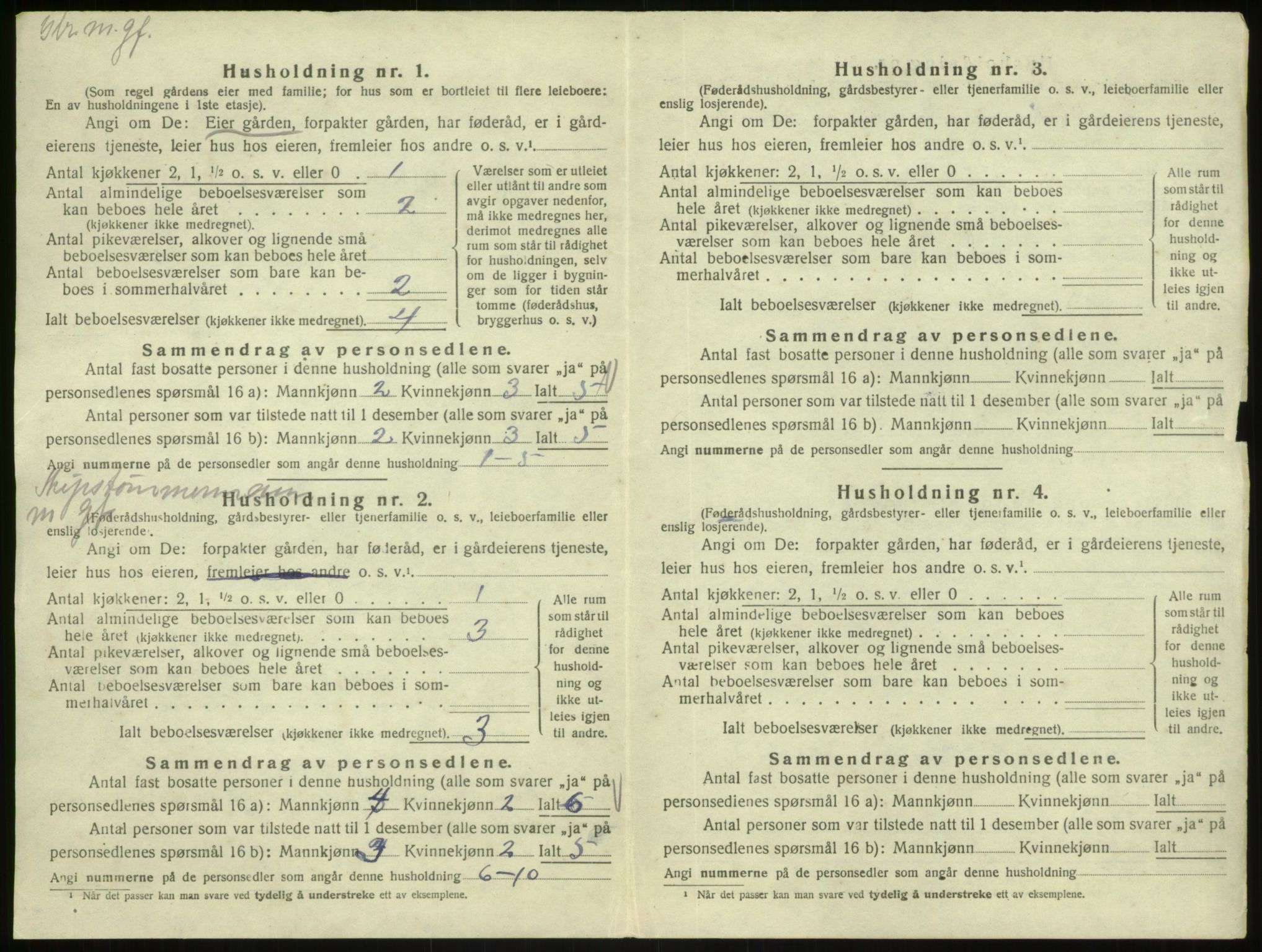 SAB, 1920 census for Austrheim, 1920, p. 590