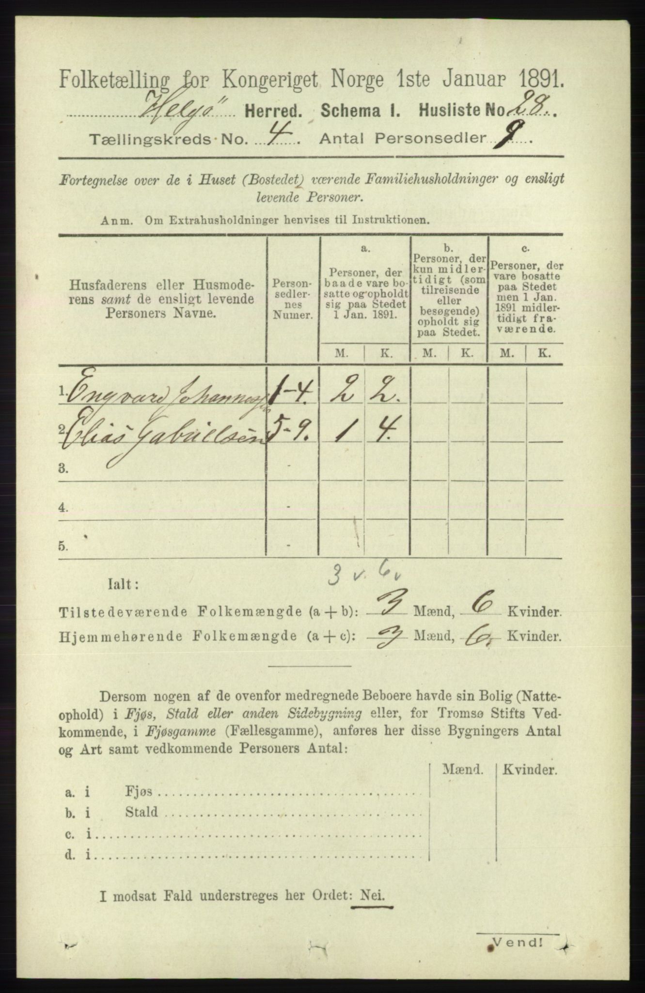 RA, 1891 census for 1935 Helgøy, 1891, p. 1004