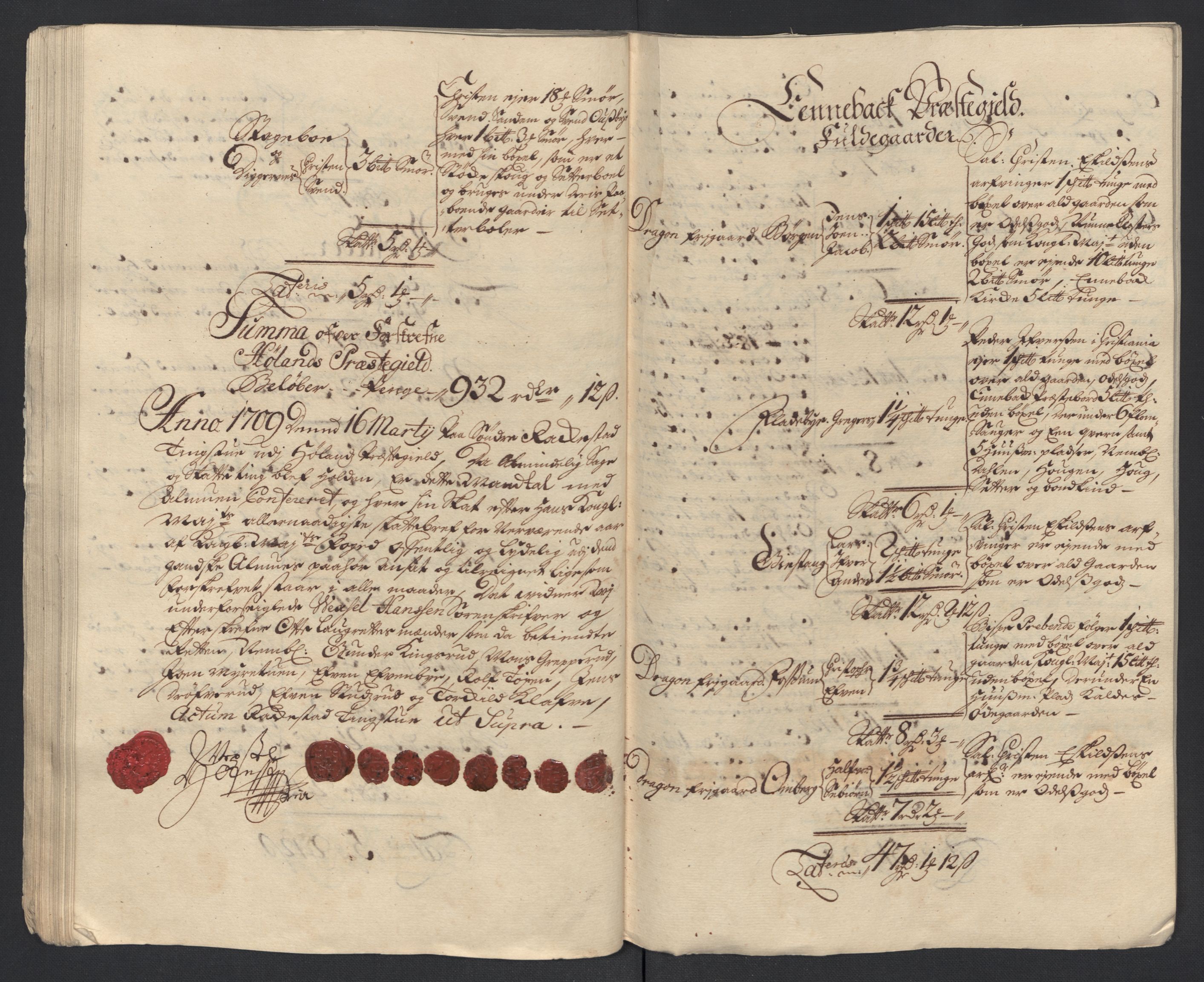 Rentekammeret inntil 1814, Reviderte regnskaper, Fogderegnskap, AV/RA-EA-4092/R11/L0591: Fogderegnskap Nedre Romerike, 1708-1709, p. 249