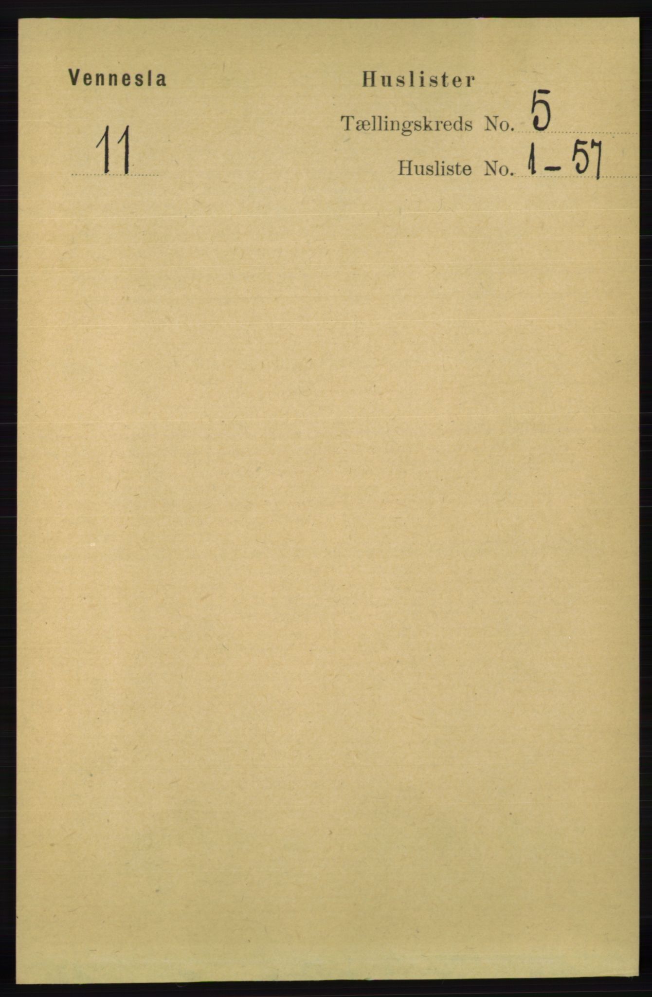 RA, 1891 census for 1014 Vennesla, 1891, p. 1153