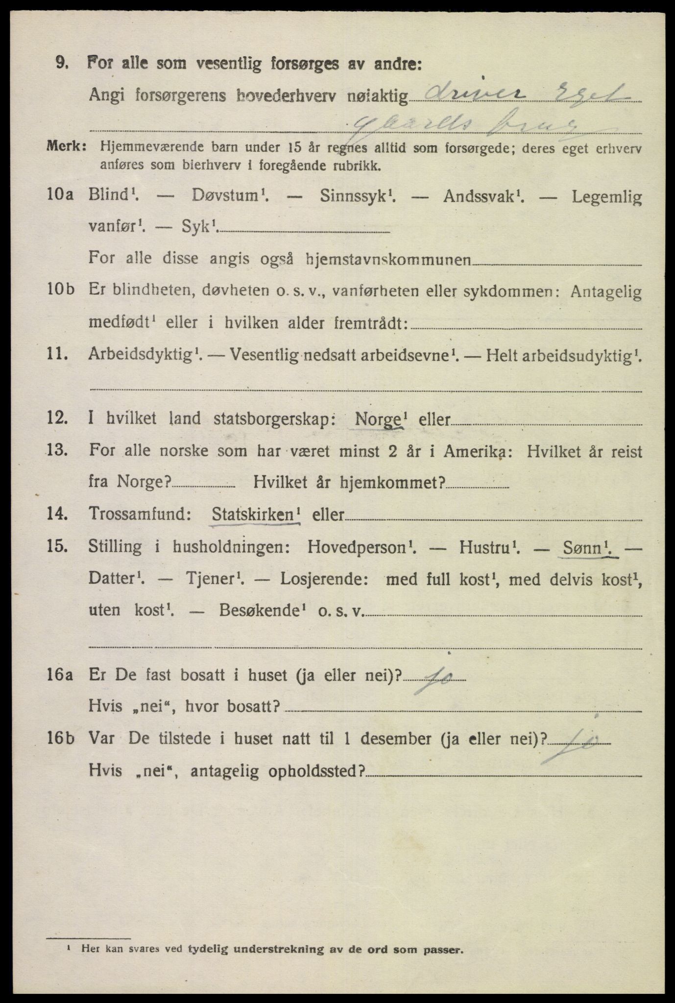 SAK, 1920 census for Lista, 1920, p. 12924