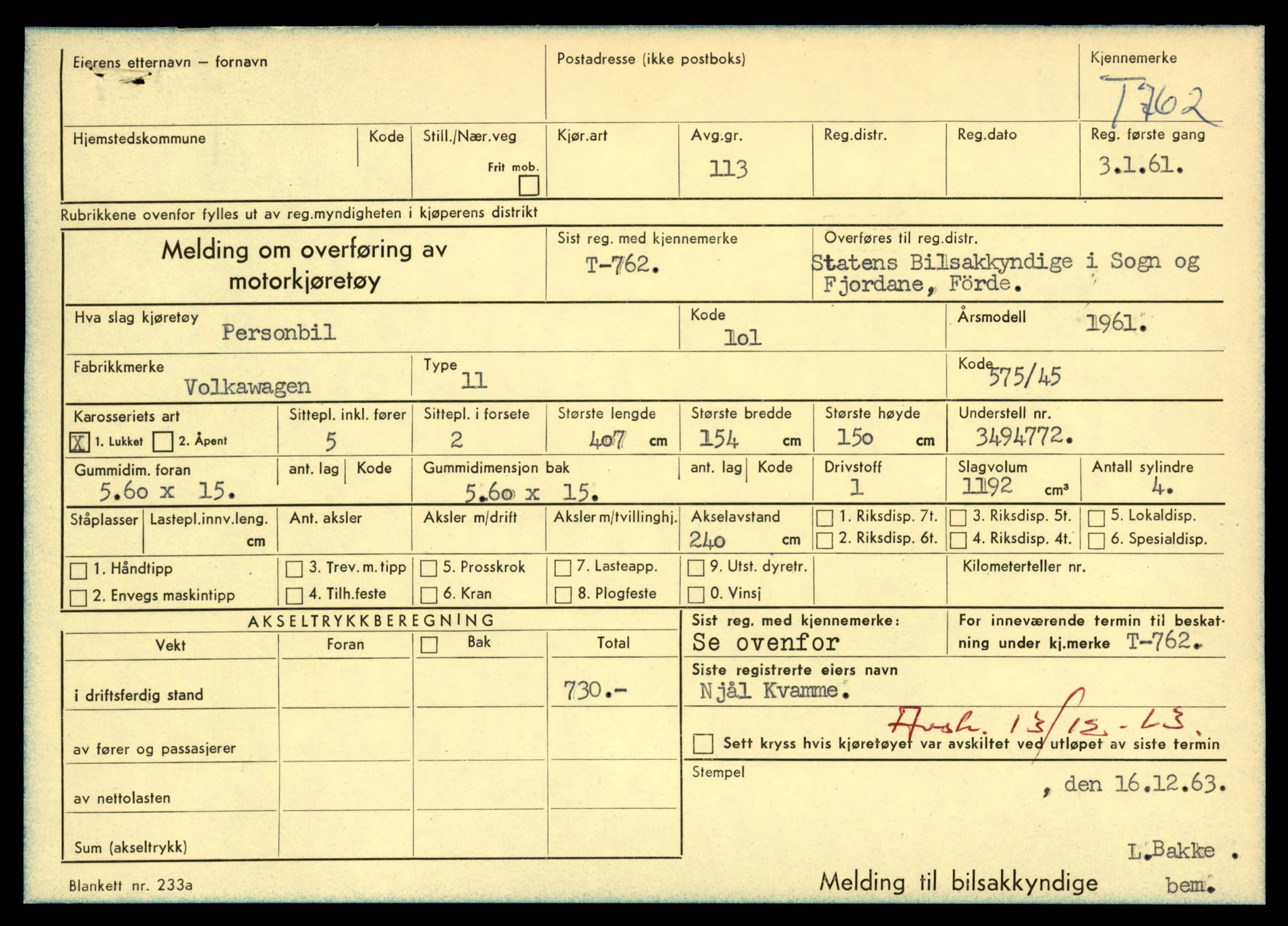 Møre og Romsdal vegkontor - Ålesund trafikkstasjon, AV/SAT-A-4099/F/Fe/L0008: Registreringskort for kjøretøy T 747 - T 894, 1927-1998, p. 457