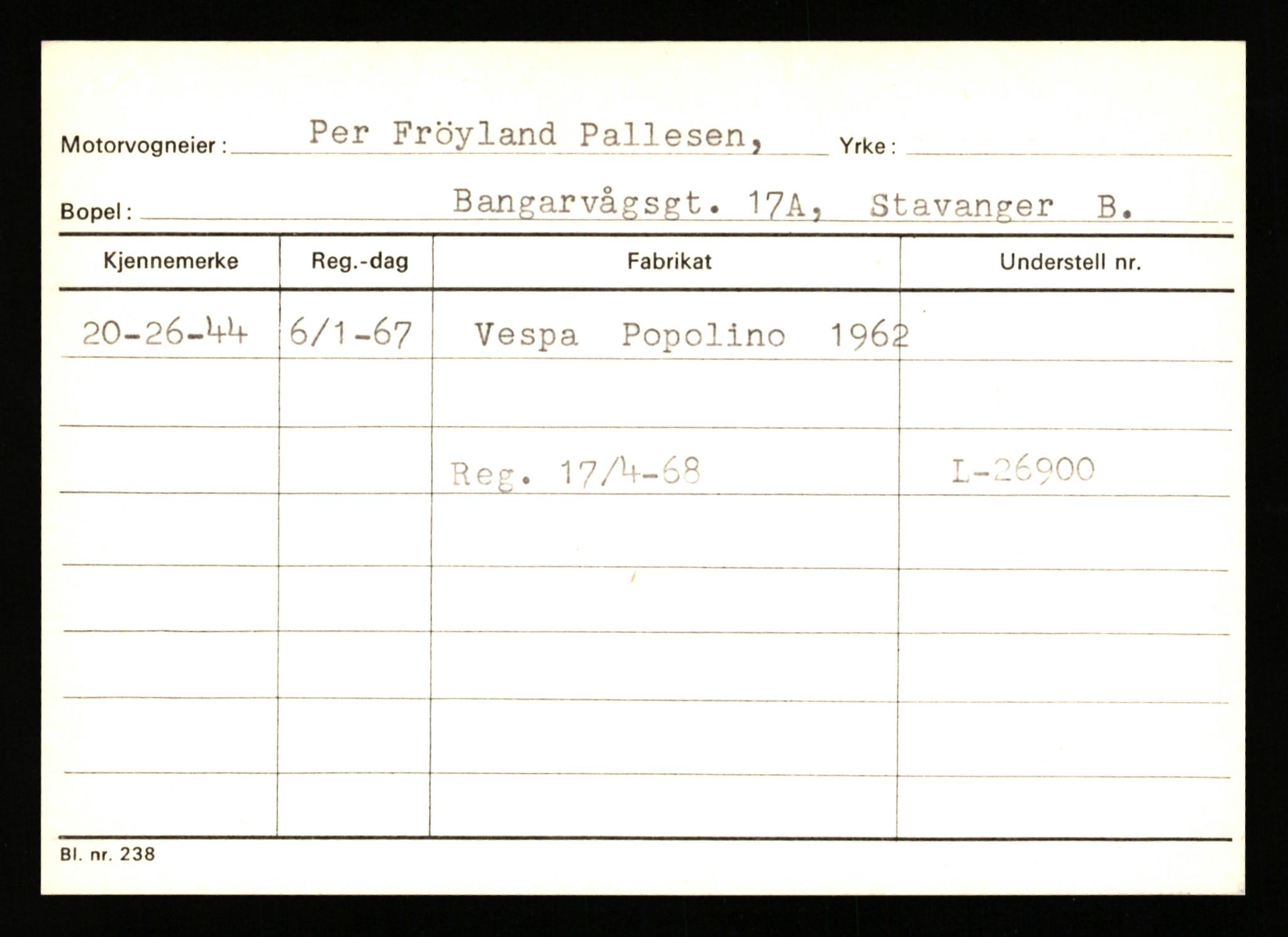 Stavanger trafikkstasjon, AV/SAST-A-101942/0/G/L0010: Registreringsnummer: 130000 - 239953, 1930-1971, p. 2309