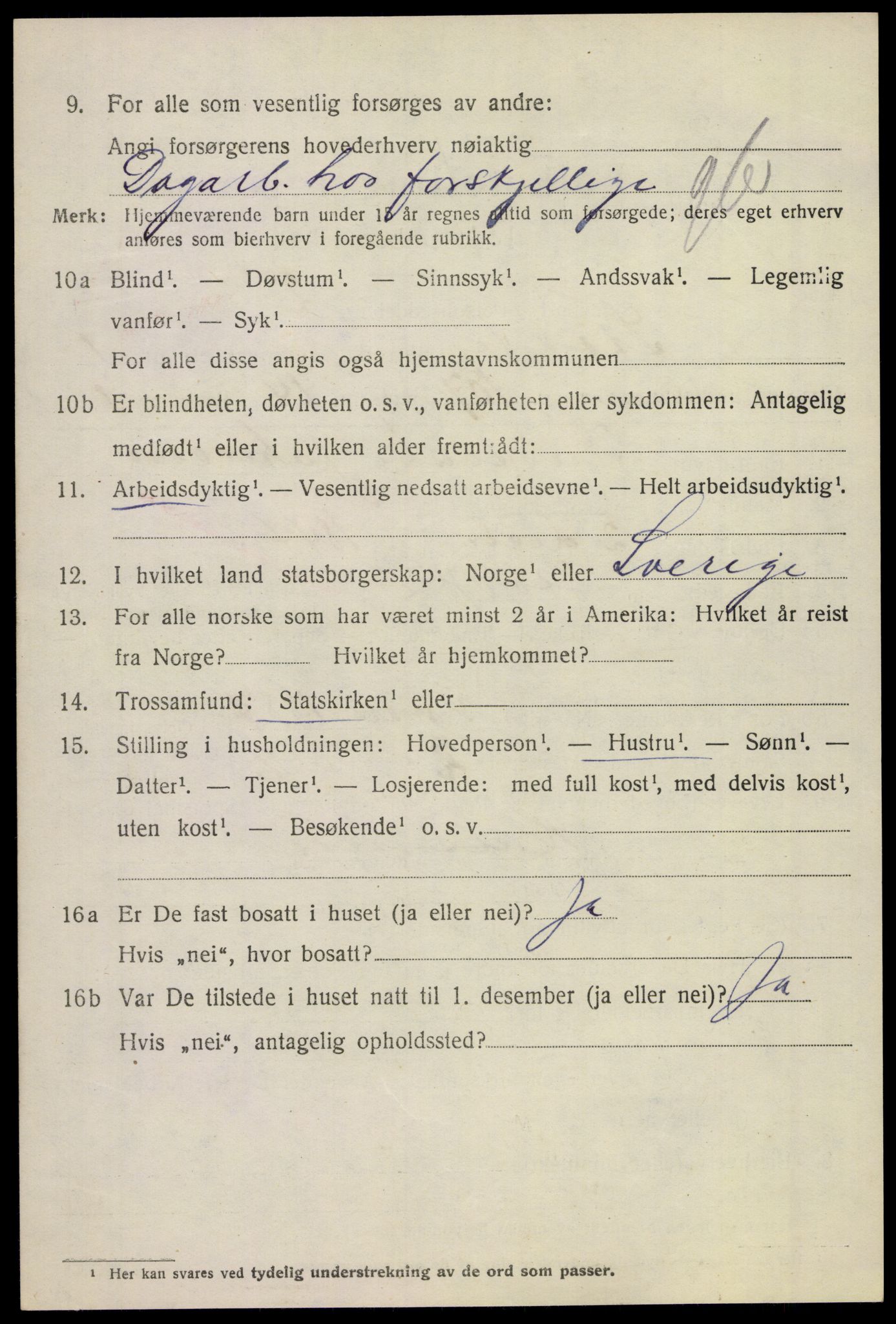 SAKO, 1920 census for Stokke, 1920, p. 2955