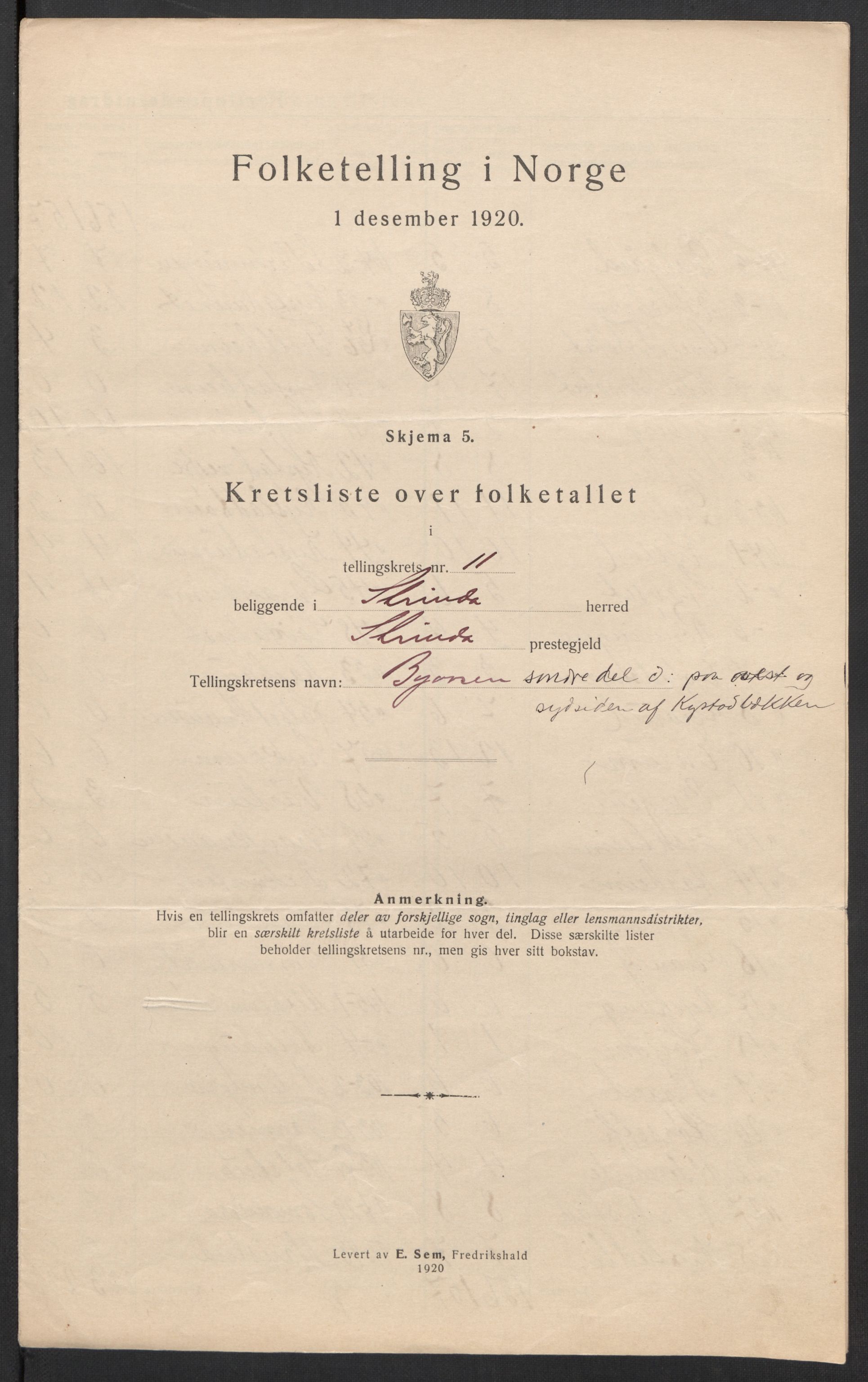 SAT, 1920 census for Strinda, 1920, p. 61