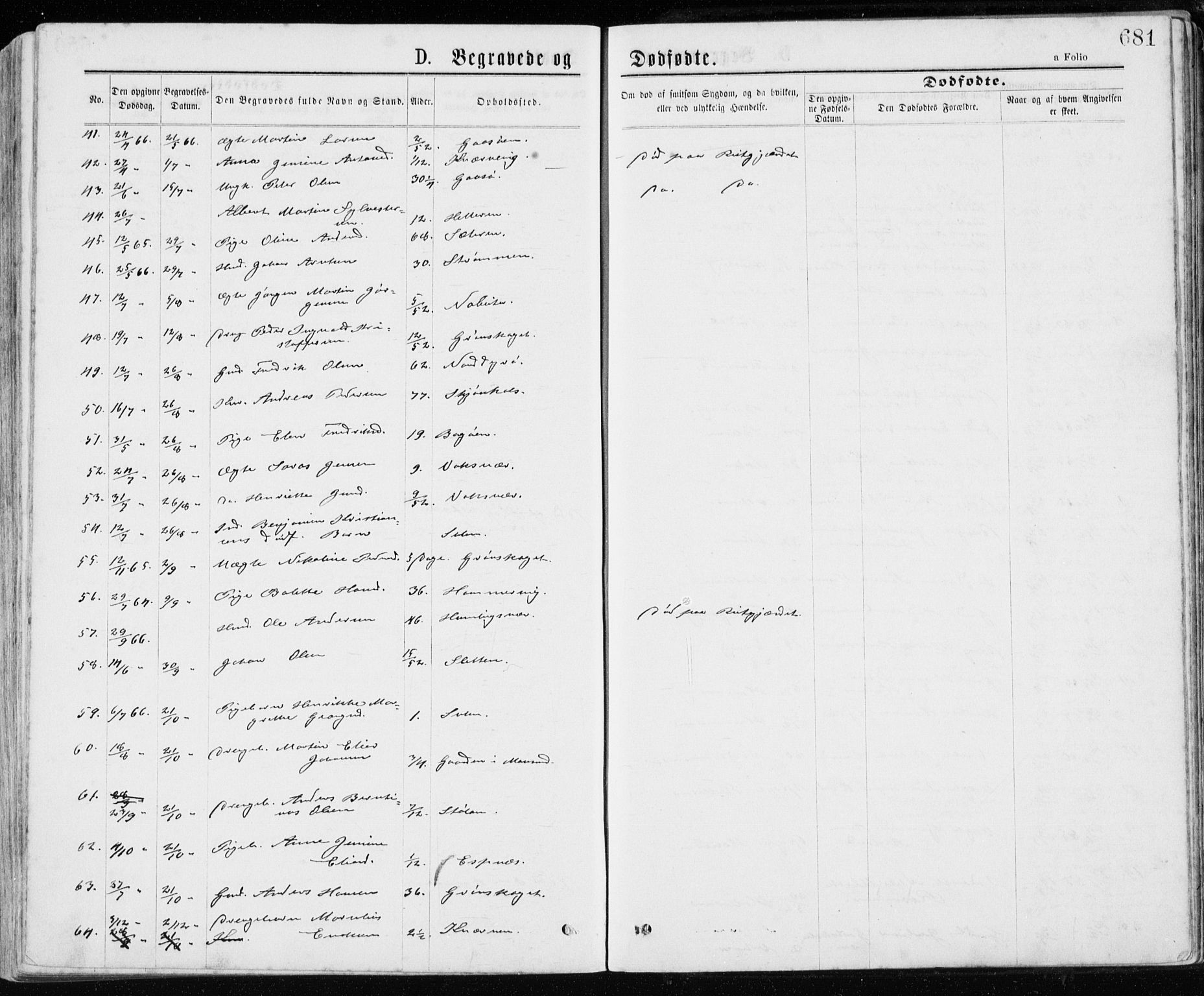 Ministerialprotokoller, klokkerbøker og fødselsregistre - Sør-Trøndelag, SAT/A-1456/640/L0576: Parish register (official) no. 640A01, 1846-1876, p. 681
