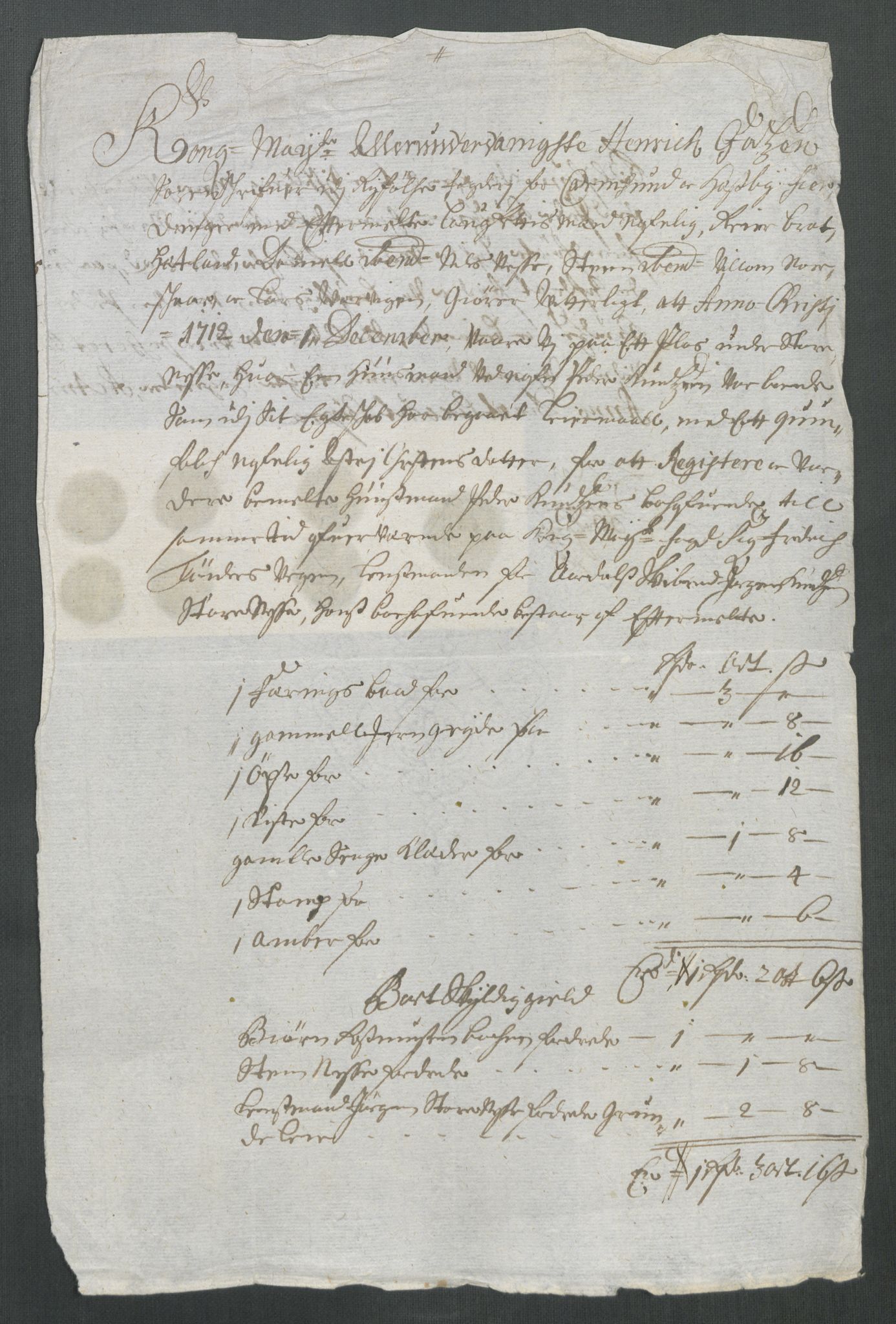 Rentekammeret inntil 1814, Reviderte regnskaper, Fogderegnskap, RA/EA-4092/R47/L2865: Fogderegnskap Ryfylke, 1712, p. 259