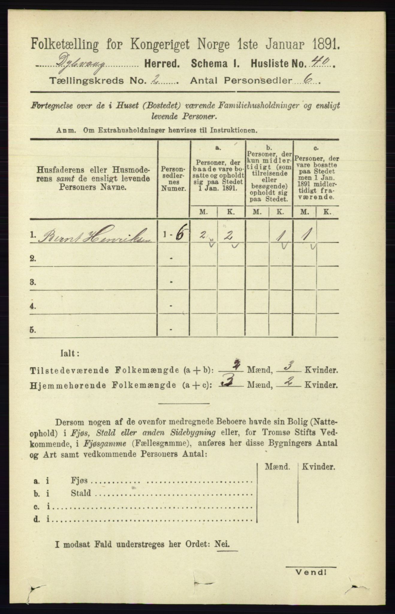 RA, 1891 census for 0915 Dypvåg, 1891, p. 507