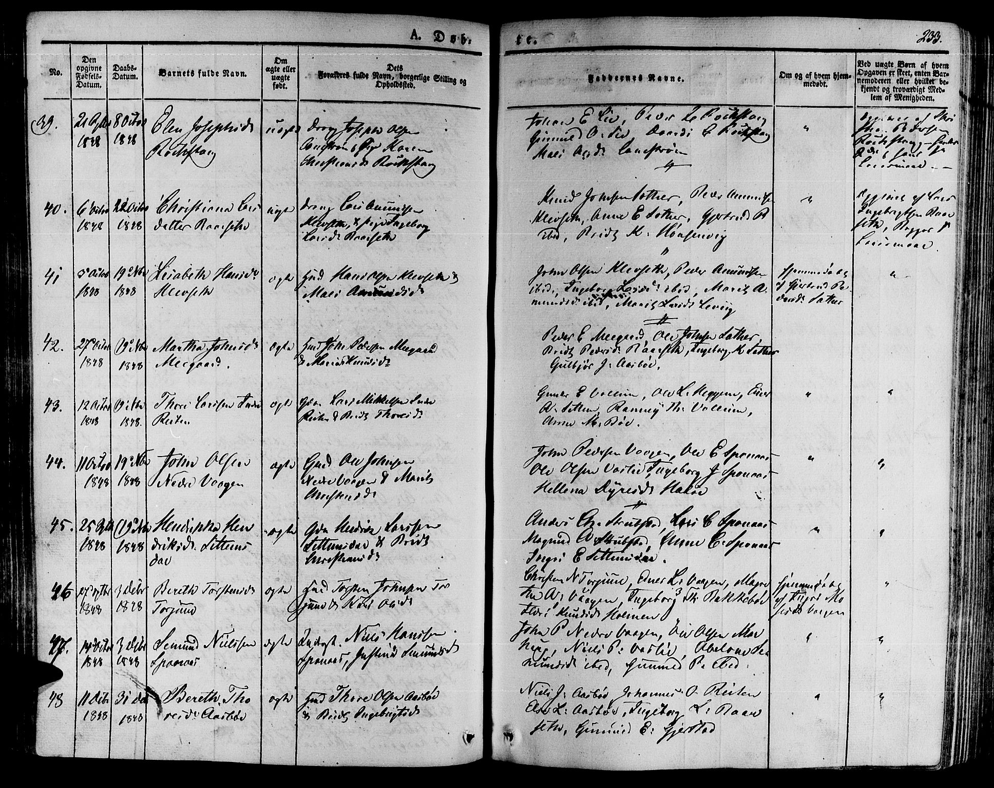 Ministerialprotokoller, klokkerbøker og fødselsregistre - Møre og Romsdal, AV/SAT-A-1454/592/L1025: Parish register (official) no. 592A03 /2, 1831-1849, p. 233