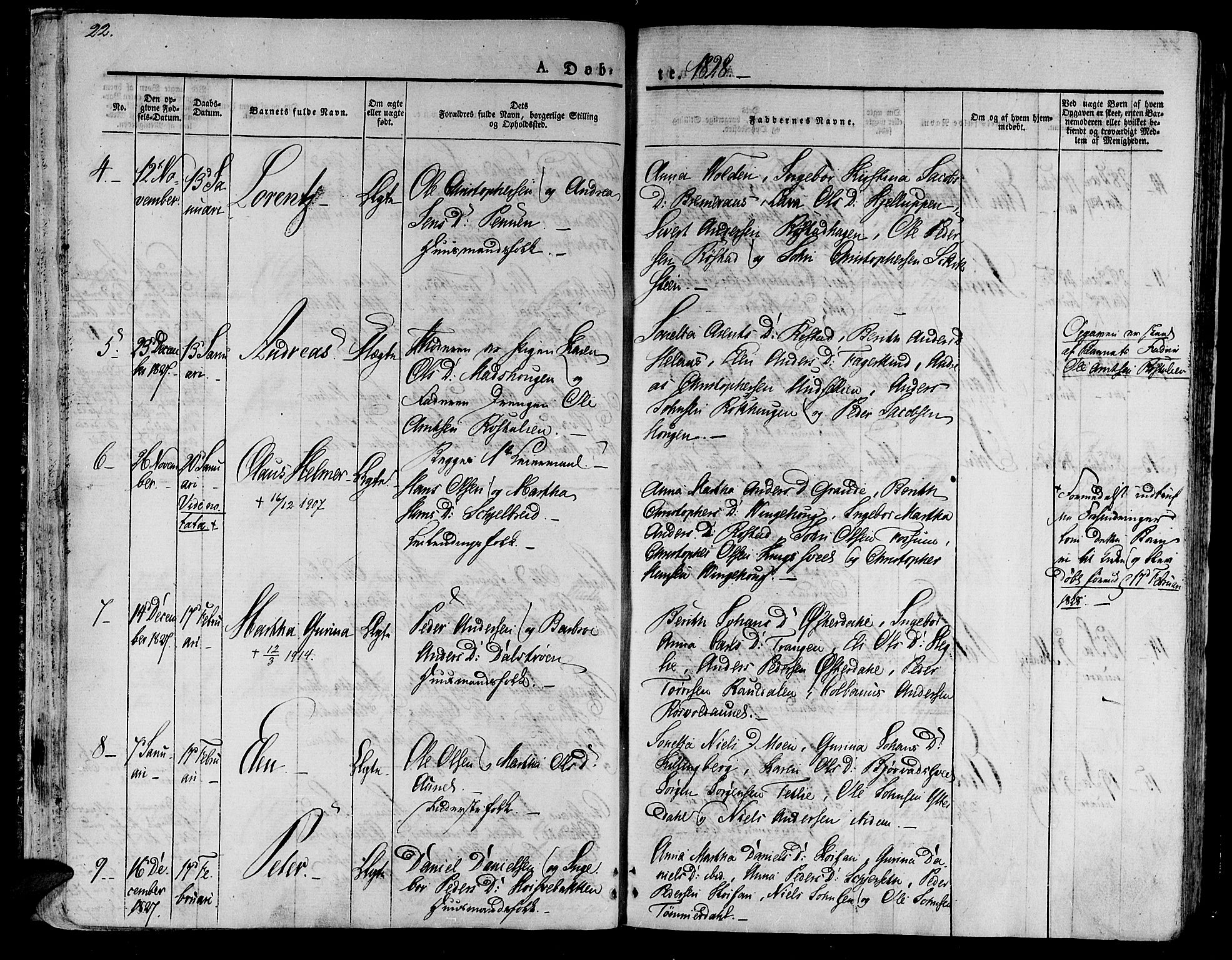 Ministerialprotokoller, klokkerbøker og fødselsregistre - Nord-Trøndelag, AV/SAT-A-1458/701/L0006: Parish register (official) no. 701A06, 1825-1841, p. 22