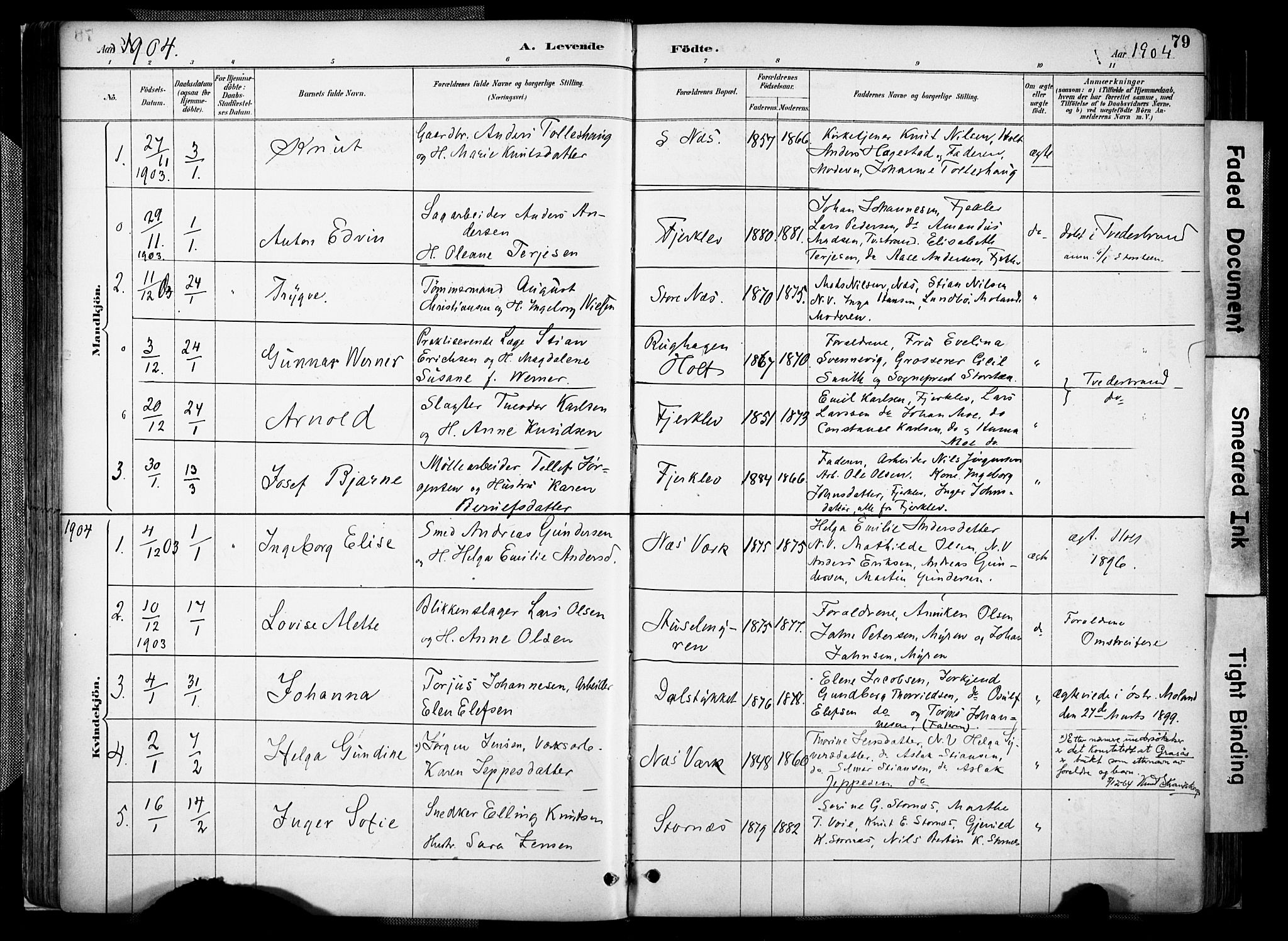 Holt sokneprestkontor, AV/SAK-1111-0021/F/Fa/L0012: Parish register (official) no. A 12, 1885-1907, p. 79