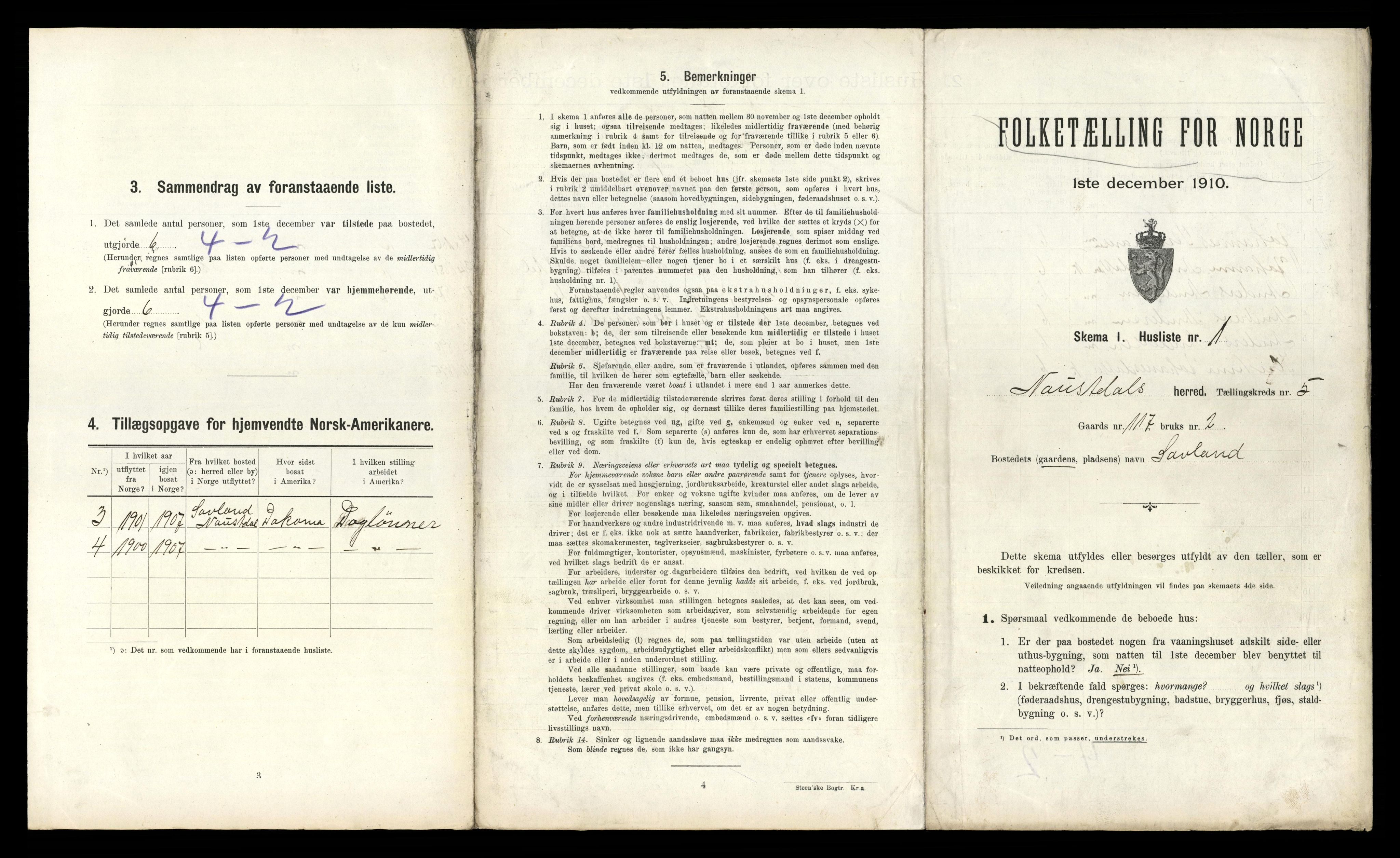 RA, 1910 census for Naustdal, 1910, p. 641