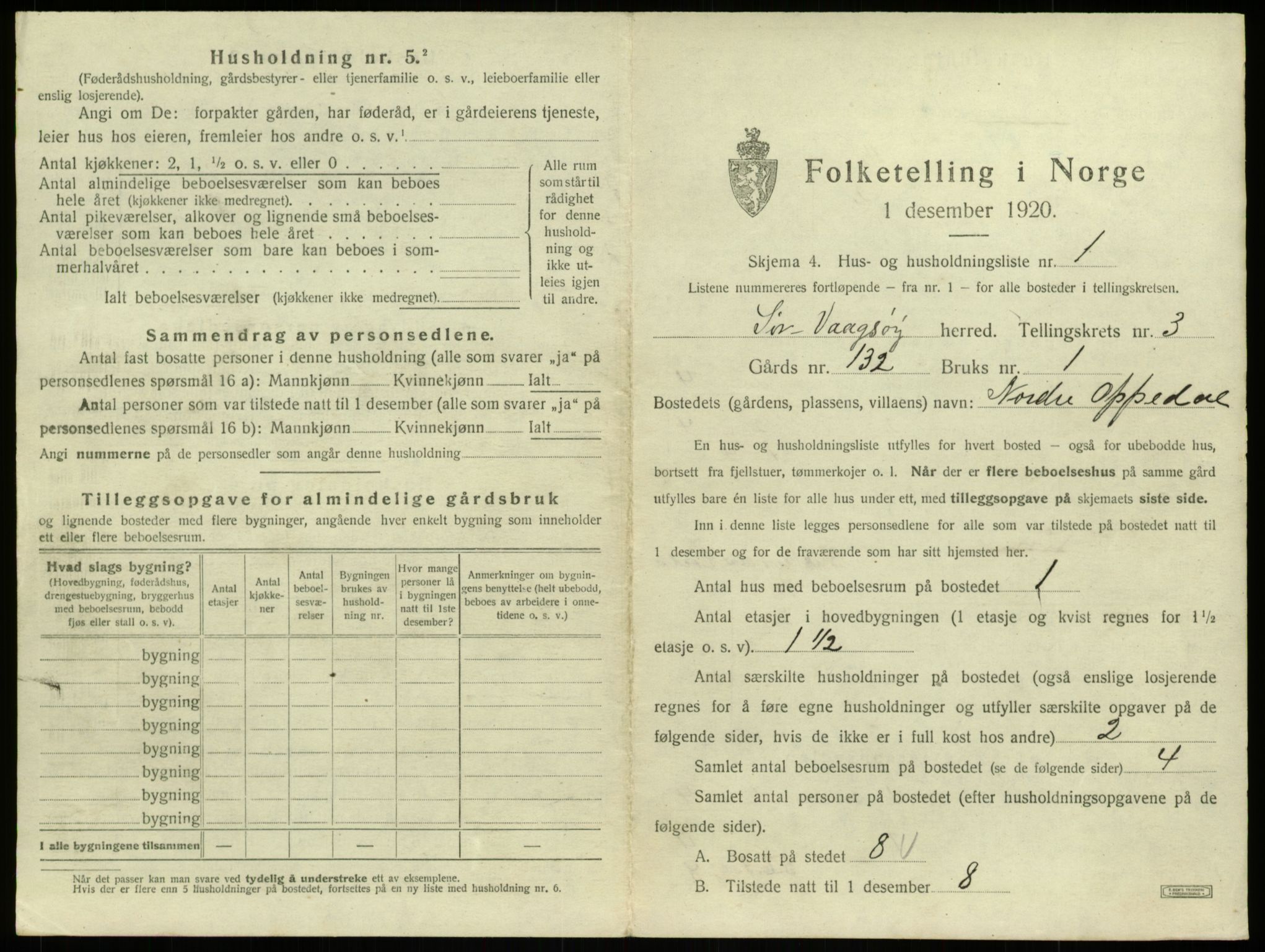 SAB, 1920 census for Sør-Vågsøy, 1920, p. 157