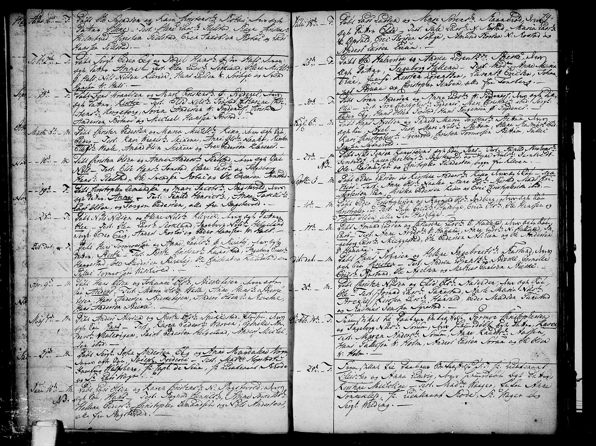 Våle kirkebøker, SAKO/A-334/F/Fa/L0005: Parish register (official) no. I 5, 1773-1808, p. 18-19