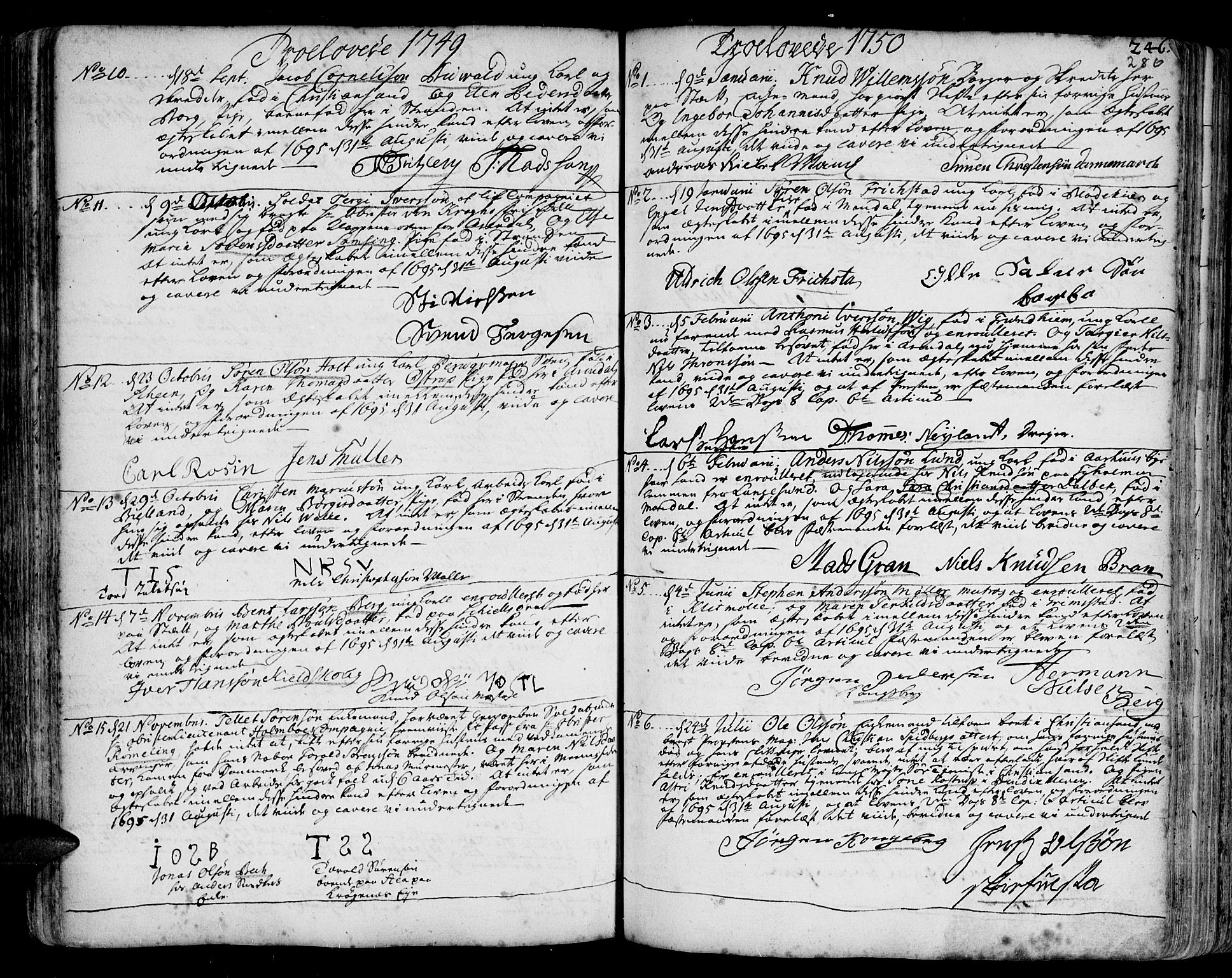 Arendal sokneprestkontor, Trefoldighet, SAK/1111-0040/F/Fa/L0001: Parish register (official) no. A 1, 1703-1815, p. 286