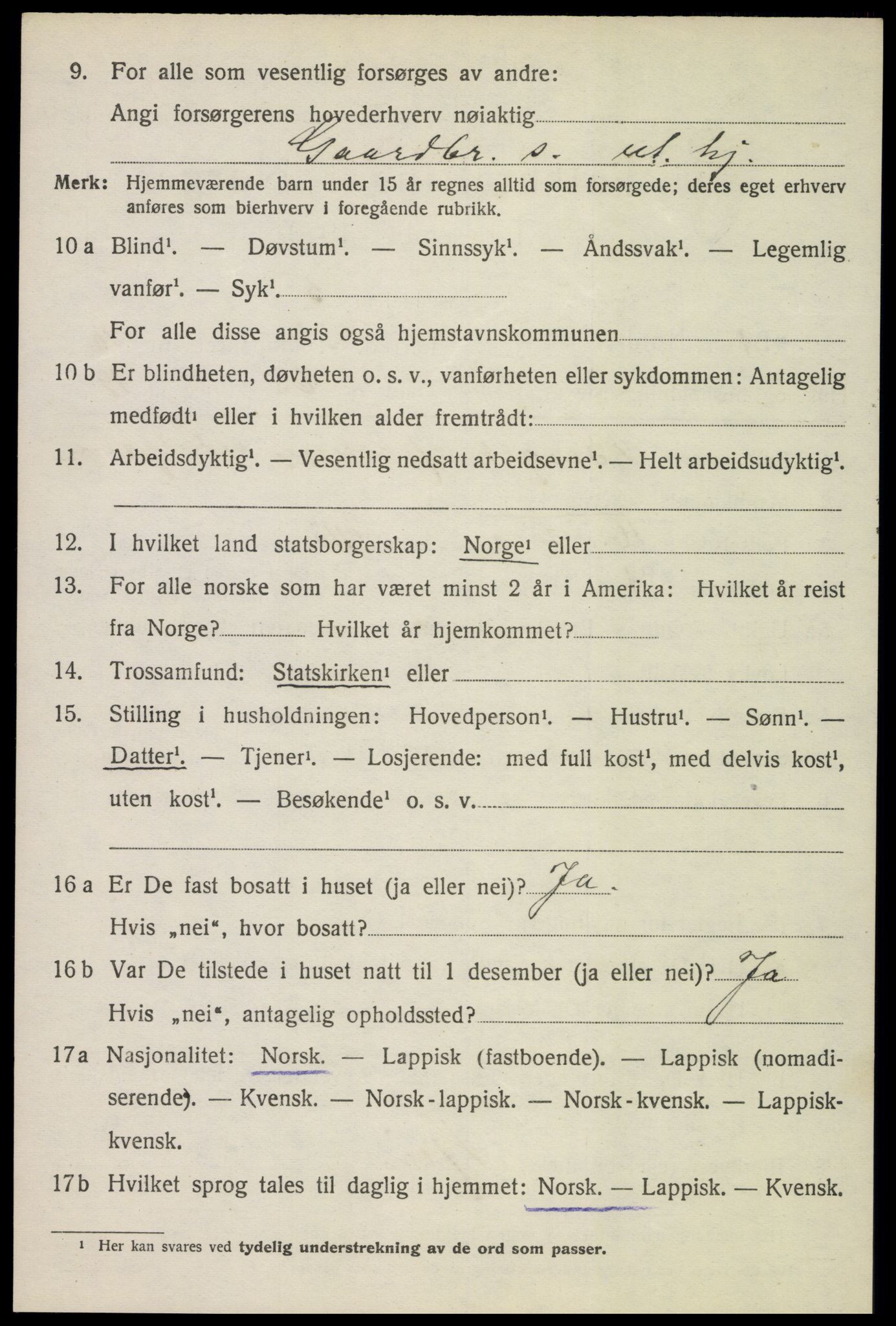 SAT, 1920 census for Bø, 1920, p. 8773