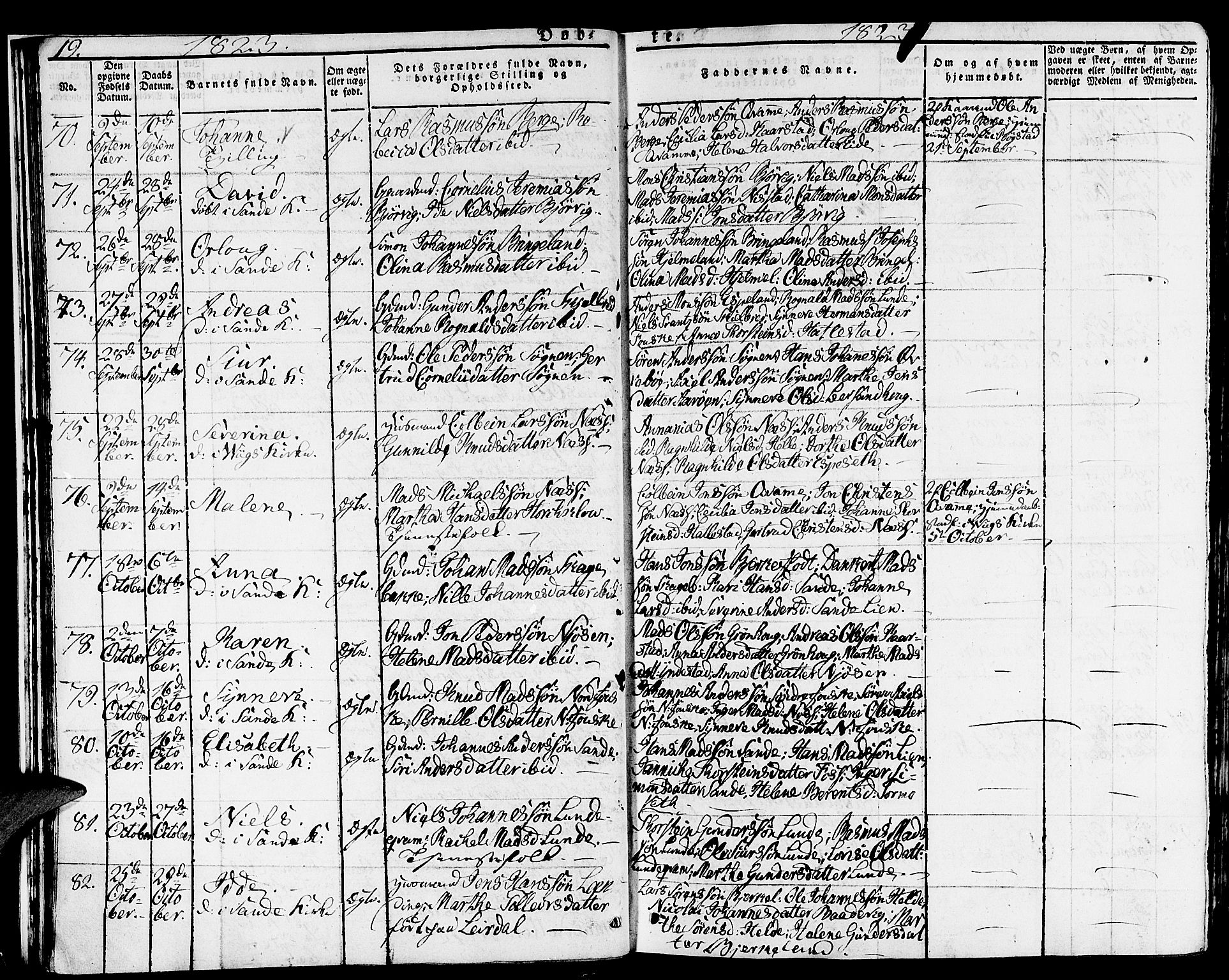 Gaular sokneprestembete, SAB/A-80001/H/Haa: Parish register (official) no. A 3, 1821-1840, p. 19