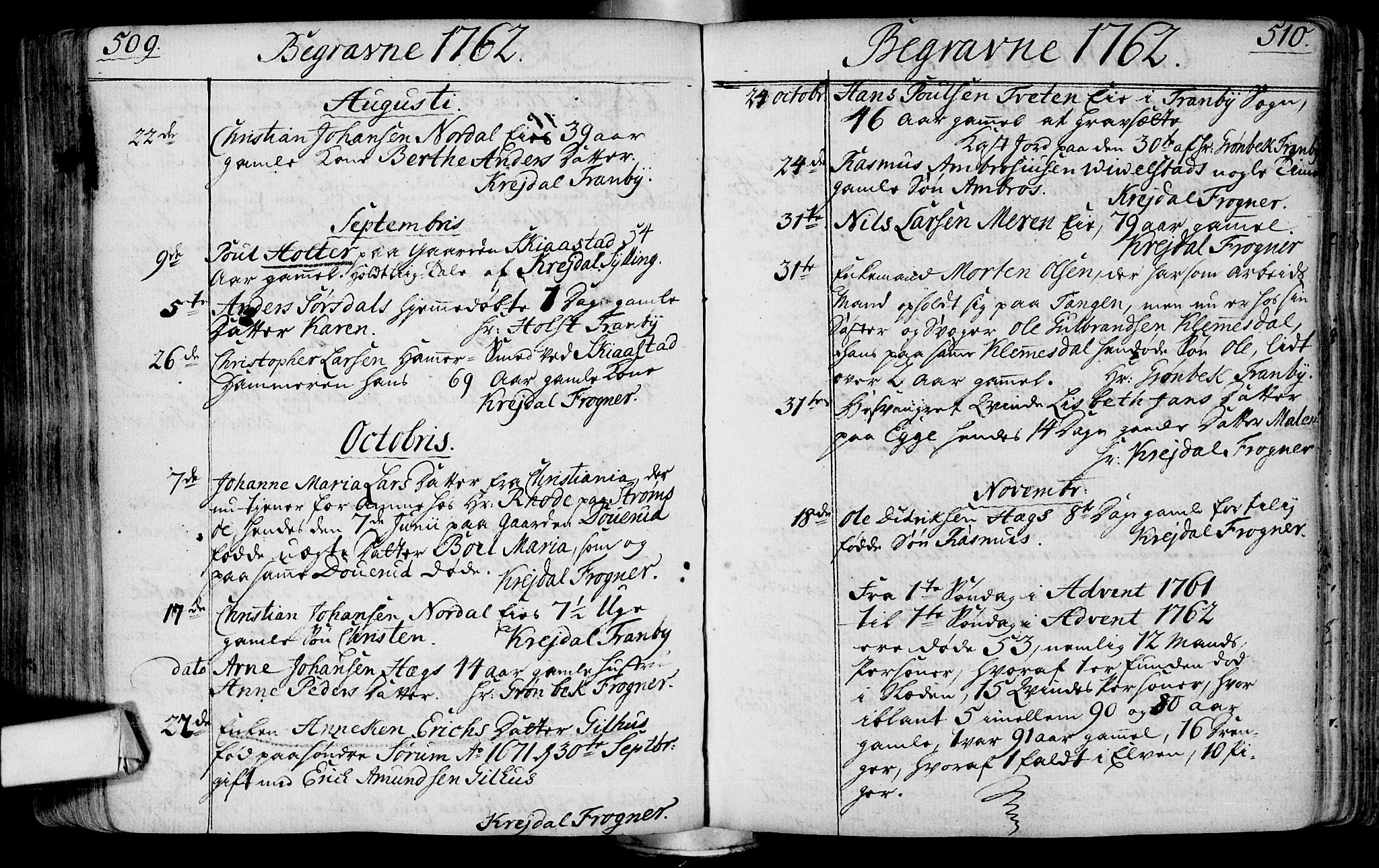 Lier kirkebøker, AV/SAKO-A-230/F/Fa/L0004: Parish register (official) no. I 4, 1749-1764, p. 509-510
