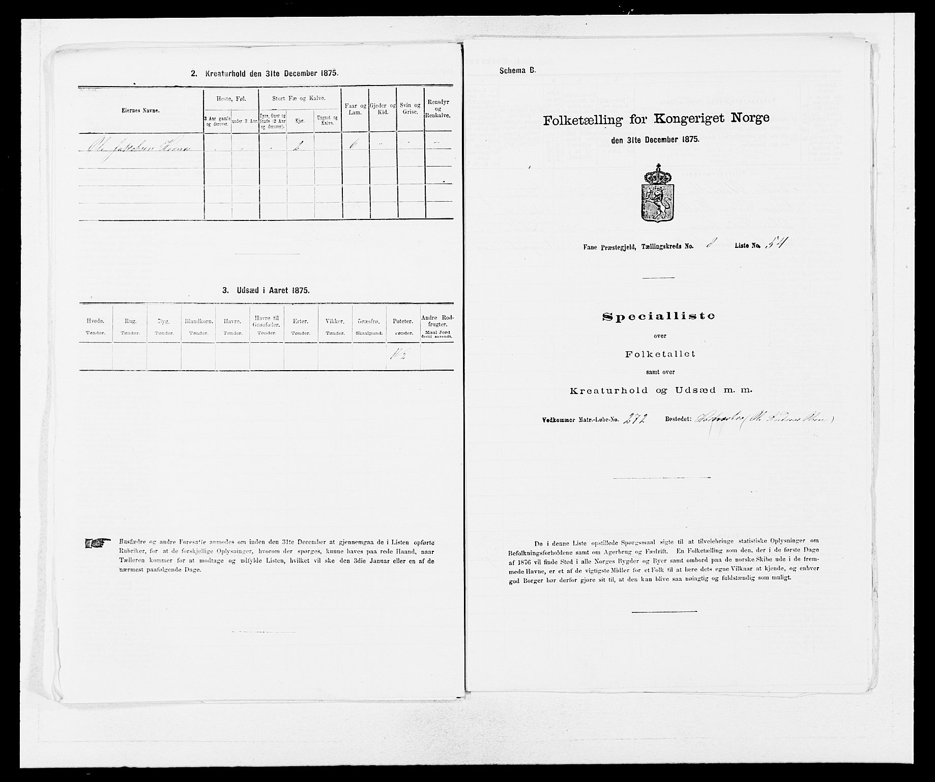 SAB, 1875 census for 1249P Fana, 1875, p. 886