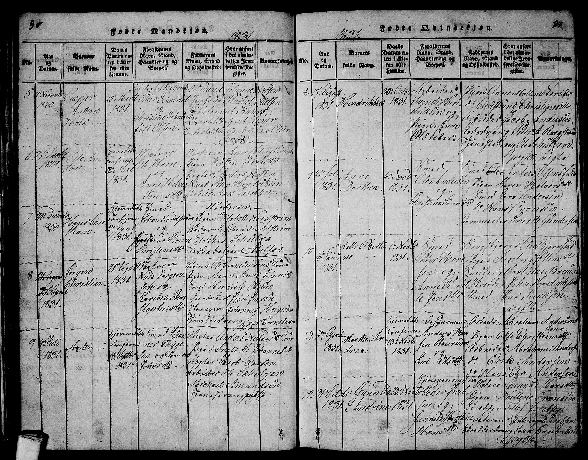 Larvik kirkebøker, AV/SAKO-A-352/G/Gb/L0001: Parish register (copy) no. II 1, 1818-1843, p. 90-91