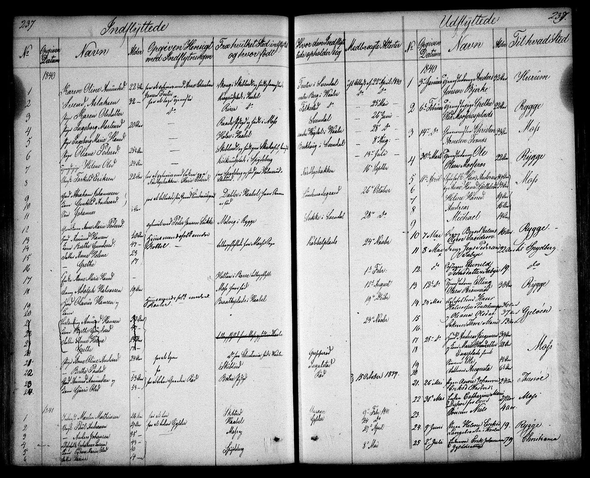Våler prestekontor Kirkebøker, SAO/A-11083/F/Fa/L0006: Parish register (official) no. I 6, 1840-1861, p. 237