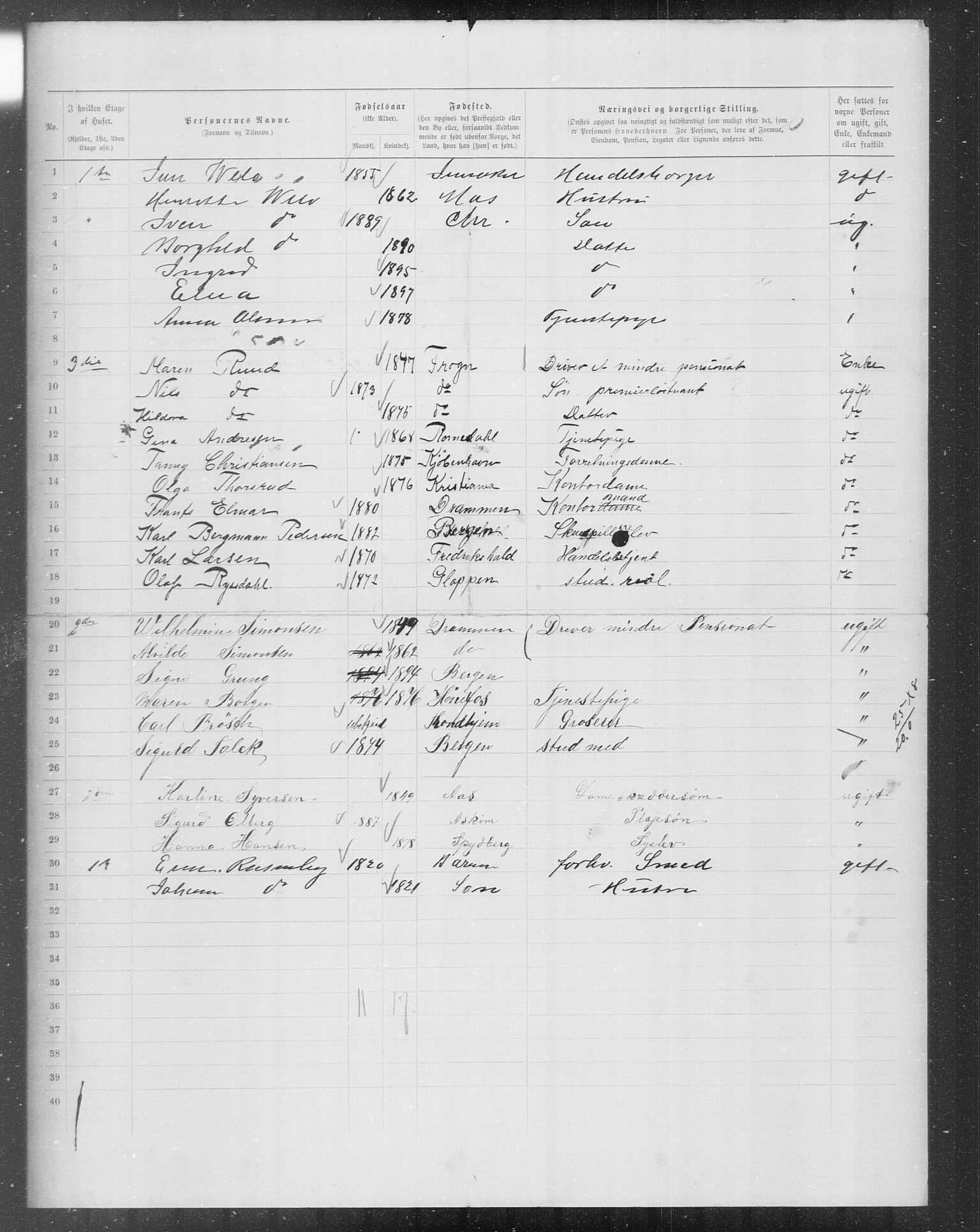 OBA, Municipal Census 1899 for Kristiania, 1899, p. 7371