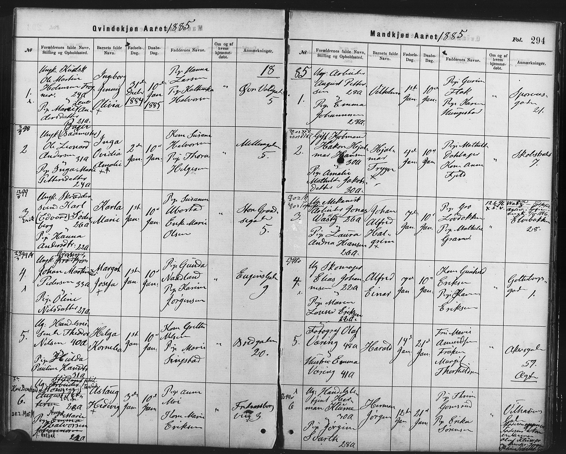 Rikshospitalet prestekontor Kirkebøker, SAO/A-10309b/F/L0006: Parish register (official) no. 6, 1871-1885, p. 294