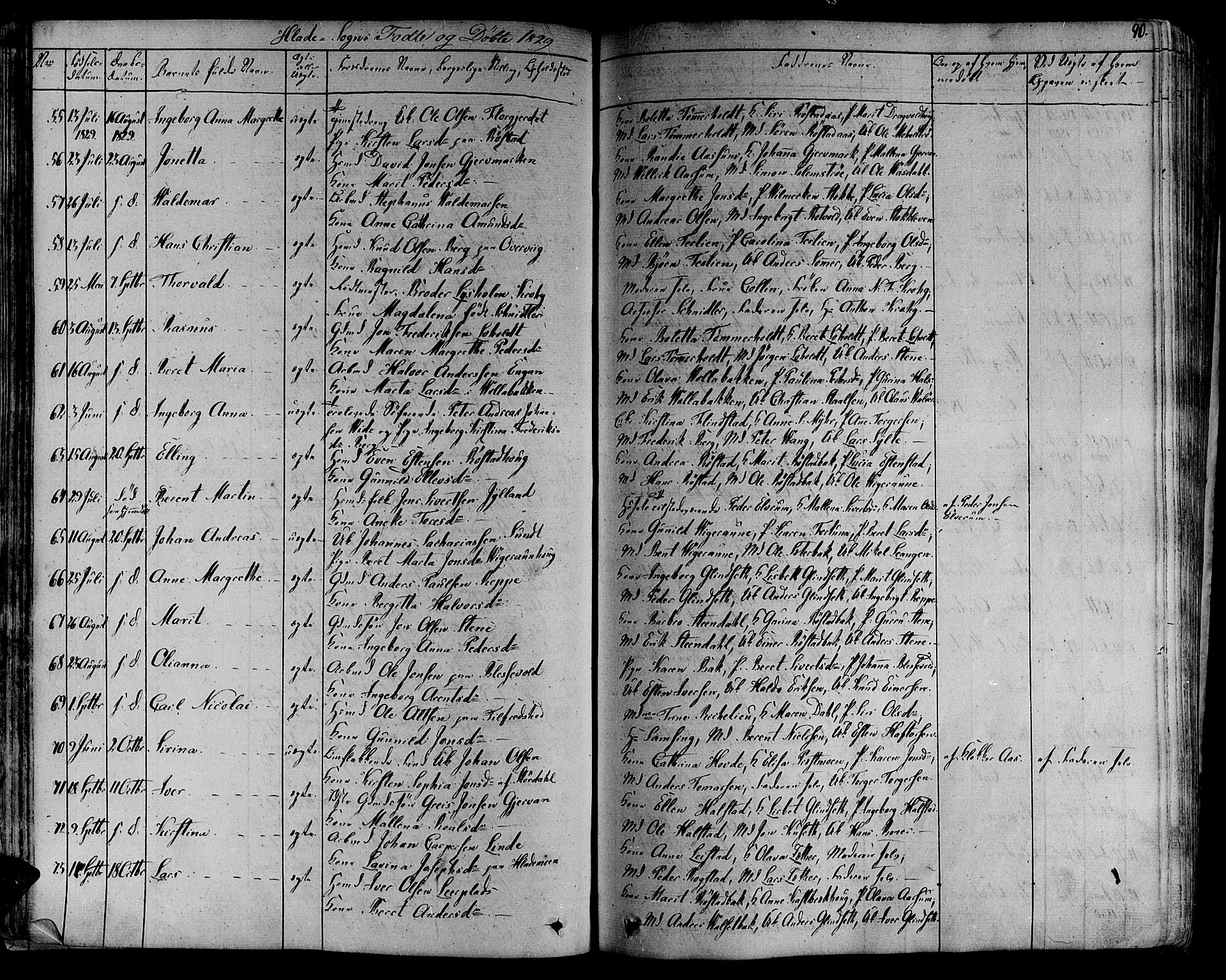 Ministerialprotokoller, klokkerbøker og fødselsregistre - Sør-Trøndelag, SAT/A-1456/606/L0286: Parish register (official) no. 606A04 /1, 1823-1840, p. 90