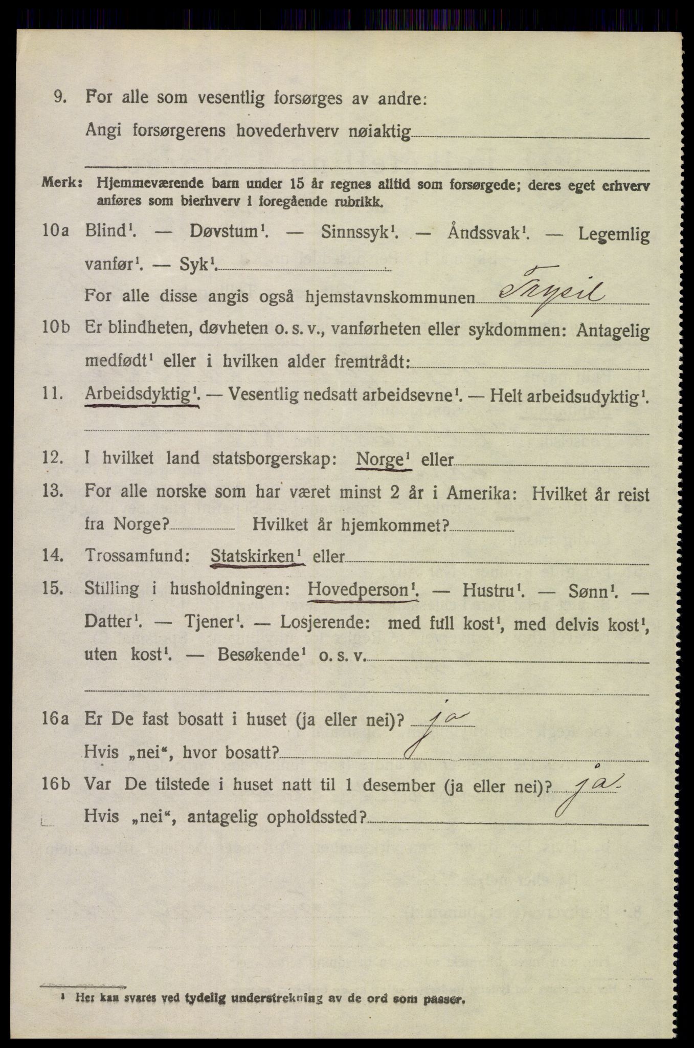 SAH, 1920 census for Trysil, 1920, p. 8786