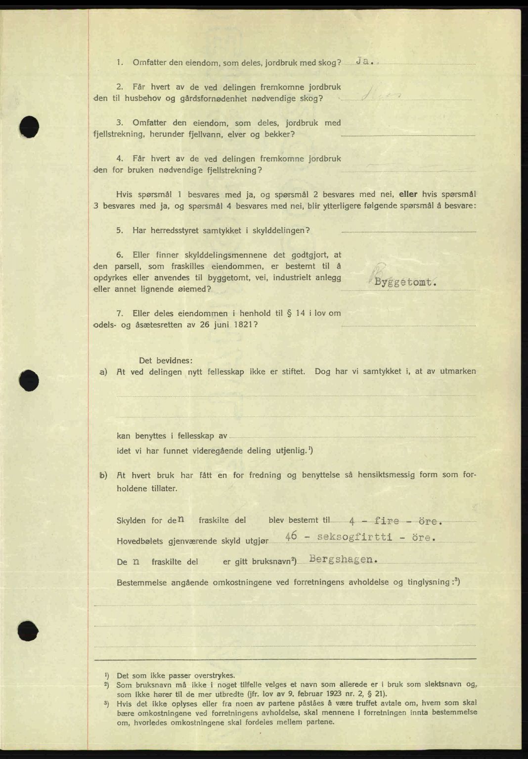 Romsdal sorenskriveri, AV/SAT-A-4149/1/2/2C: Mortgage book no. A20, 1946-1946, Diary no: : 1095/1946