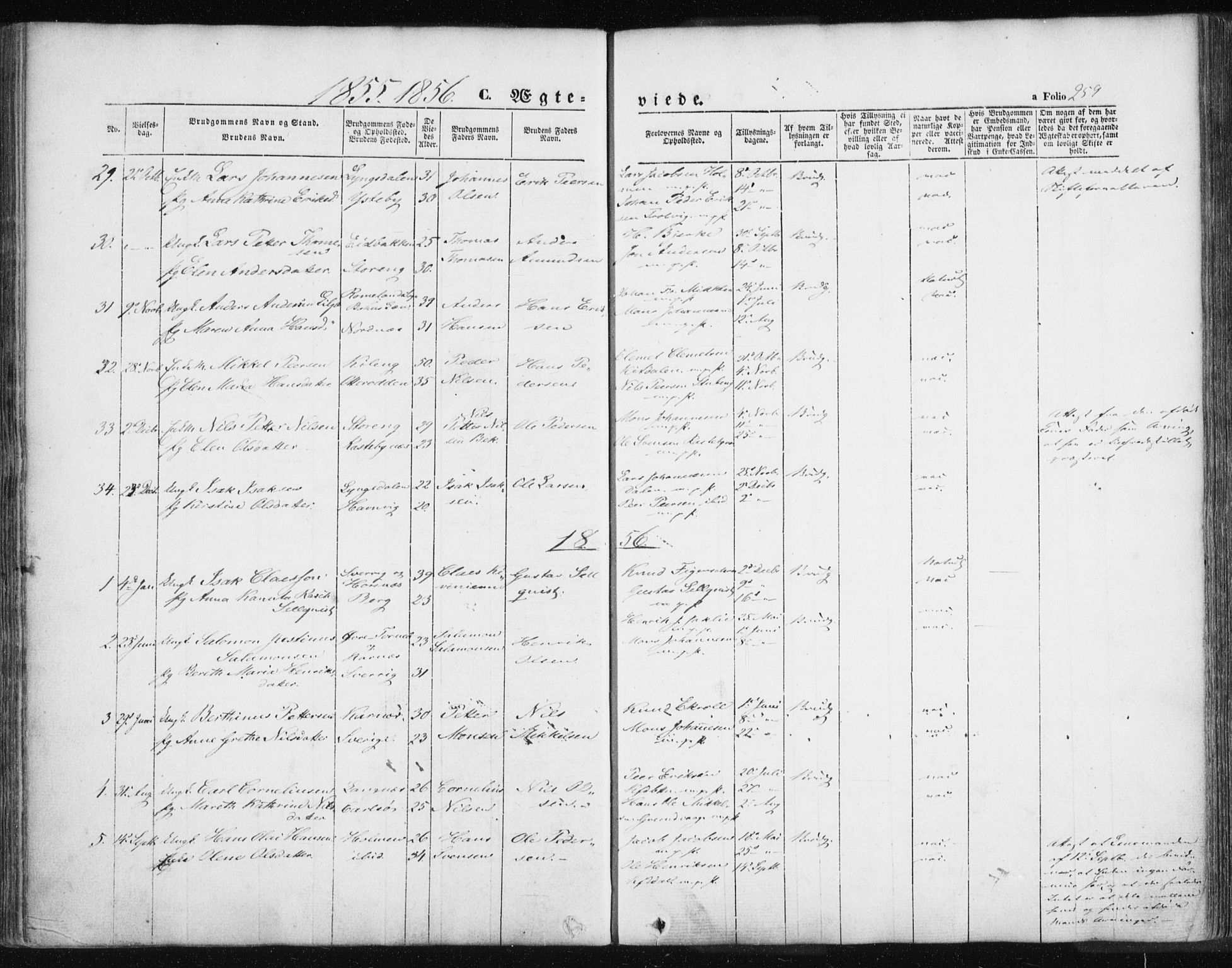 Lyngen sokneprestembete, SATØ/S-1289/H/He/Hea/L0004kirke: Parish register (official) no. 4, 1839-1858, p. 259