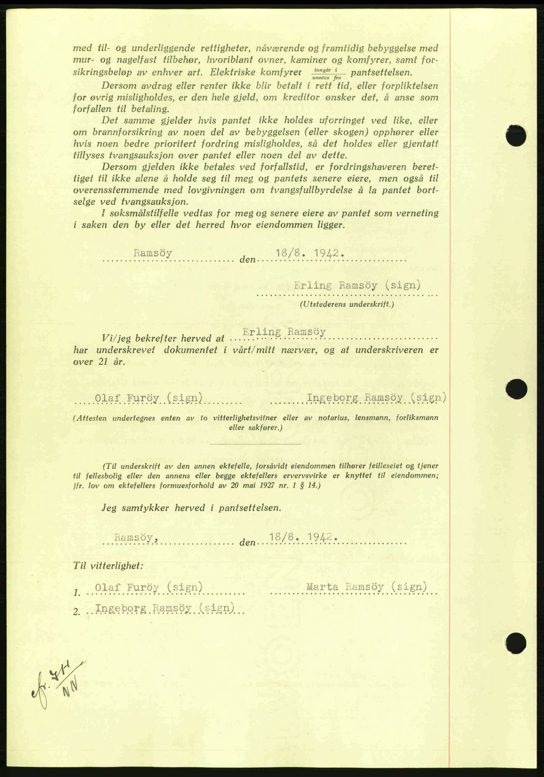 Nordmøre sorenskriveri, AV/SAT-A-4132/1/2/2Ca: Mortgage book no. B89, 1942-1942, Diary no: : 2263/1942