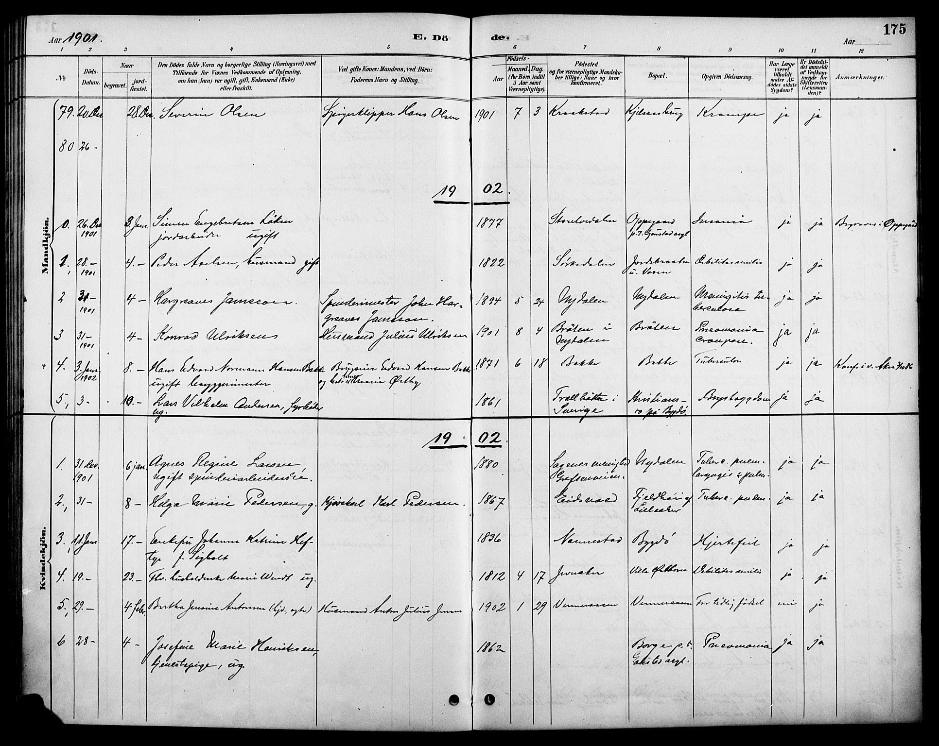 Vestre Aker prestekontor Kirkebøker, AV/SAO-A-10025/F/Fa/L0011: Parish register (official) no. 11, 1886-1904, p. 175