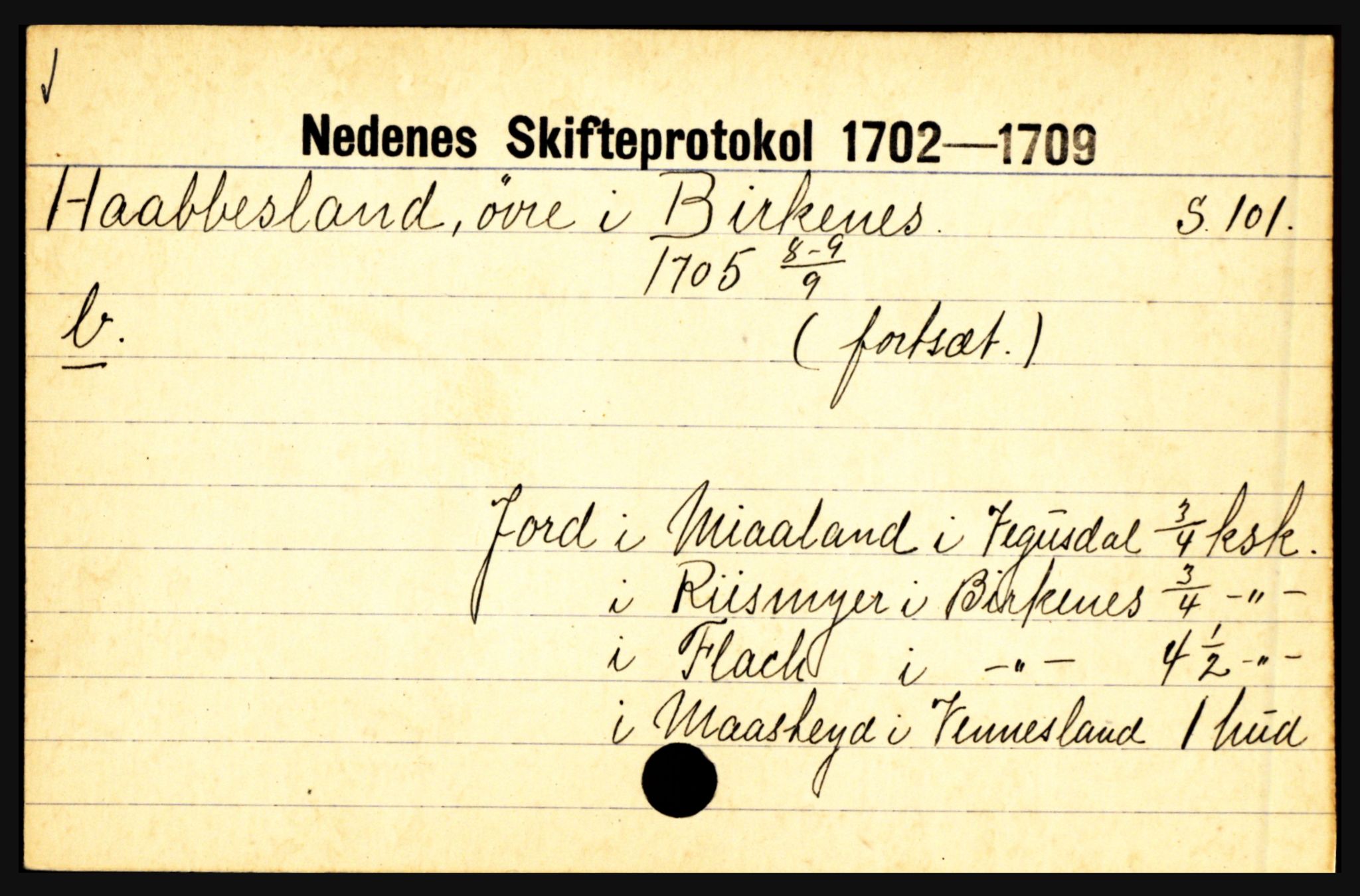 Nedenes sorenskriveri før 1824, AV/SAK-1221-0007/H, p. 13707