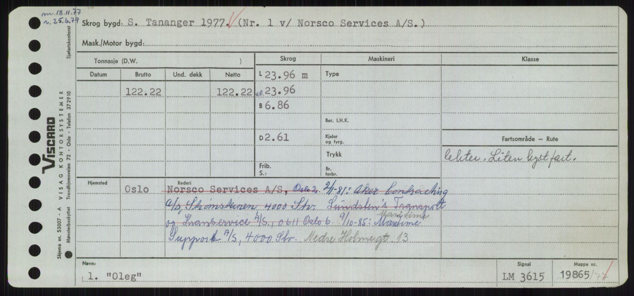 Sjøfartsdirektoratet med forløpere, Skipsmålingen, RA/S-1627/H/Hc/L0001: Lektere, A-Y, p. 335