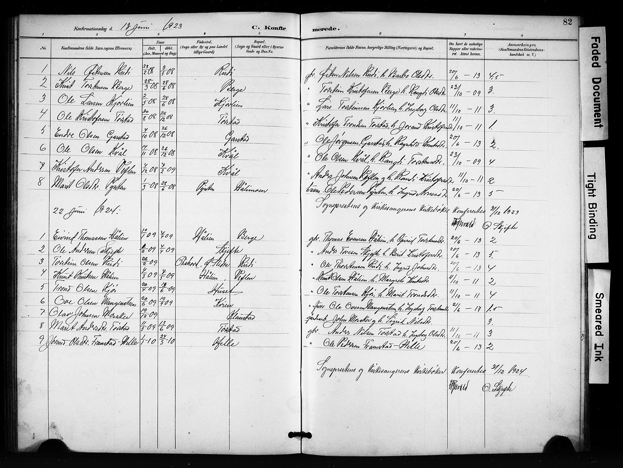 Vang prestekontor, Valdres, SAH/PREST-140/H/Hb/L0007: Parish register (copy) no. 7, 1893-1924, p. 82