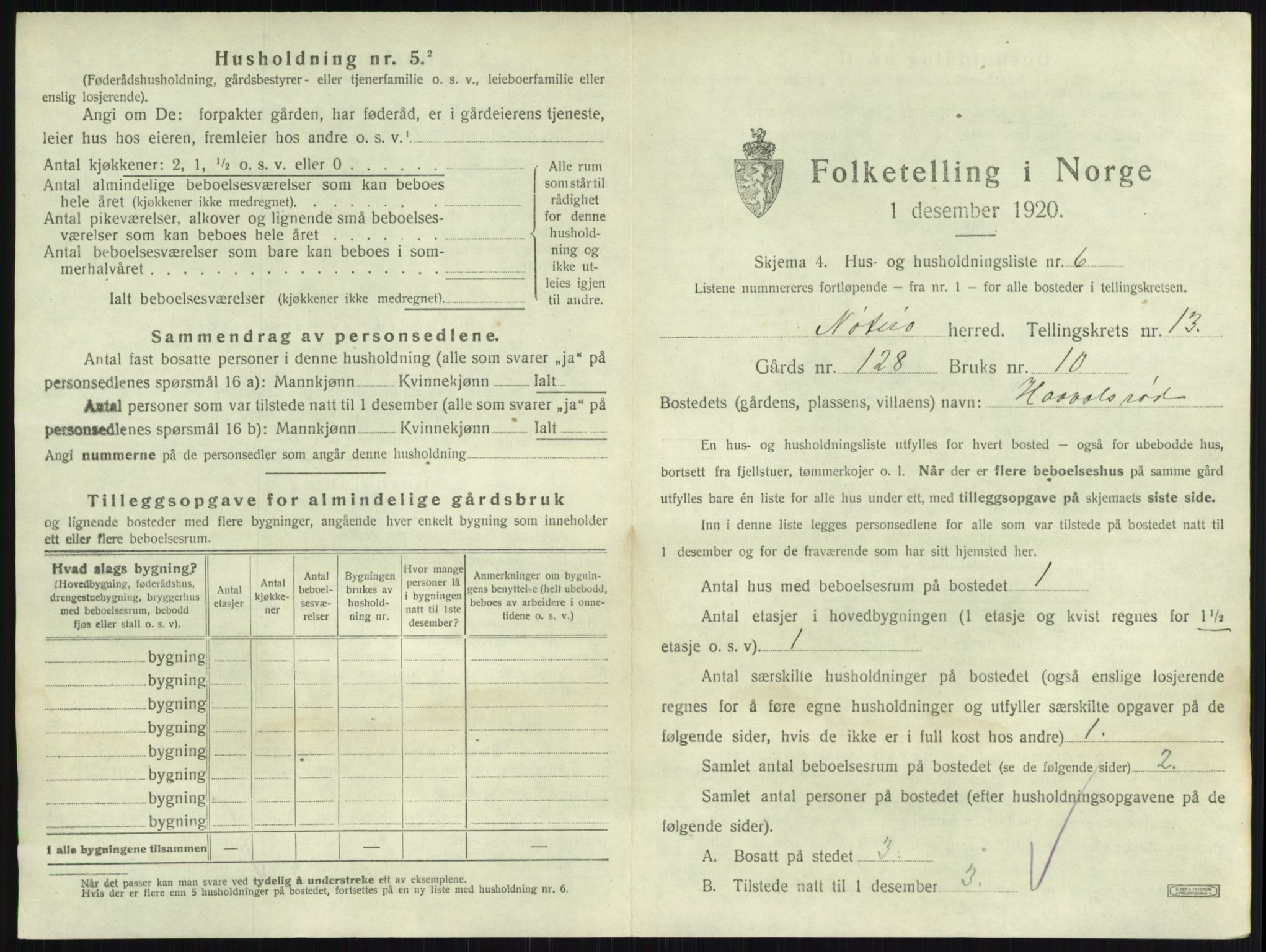 SAKO, 1920 census for Nøtterøy, 1920, p. 2568