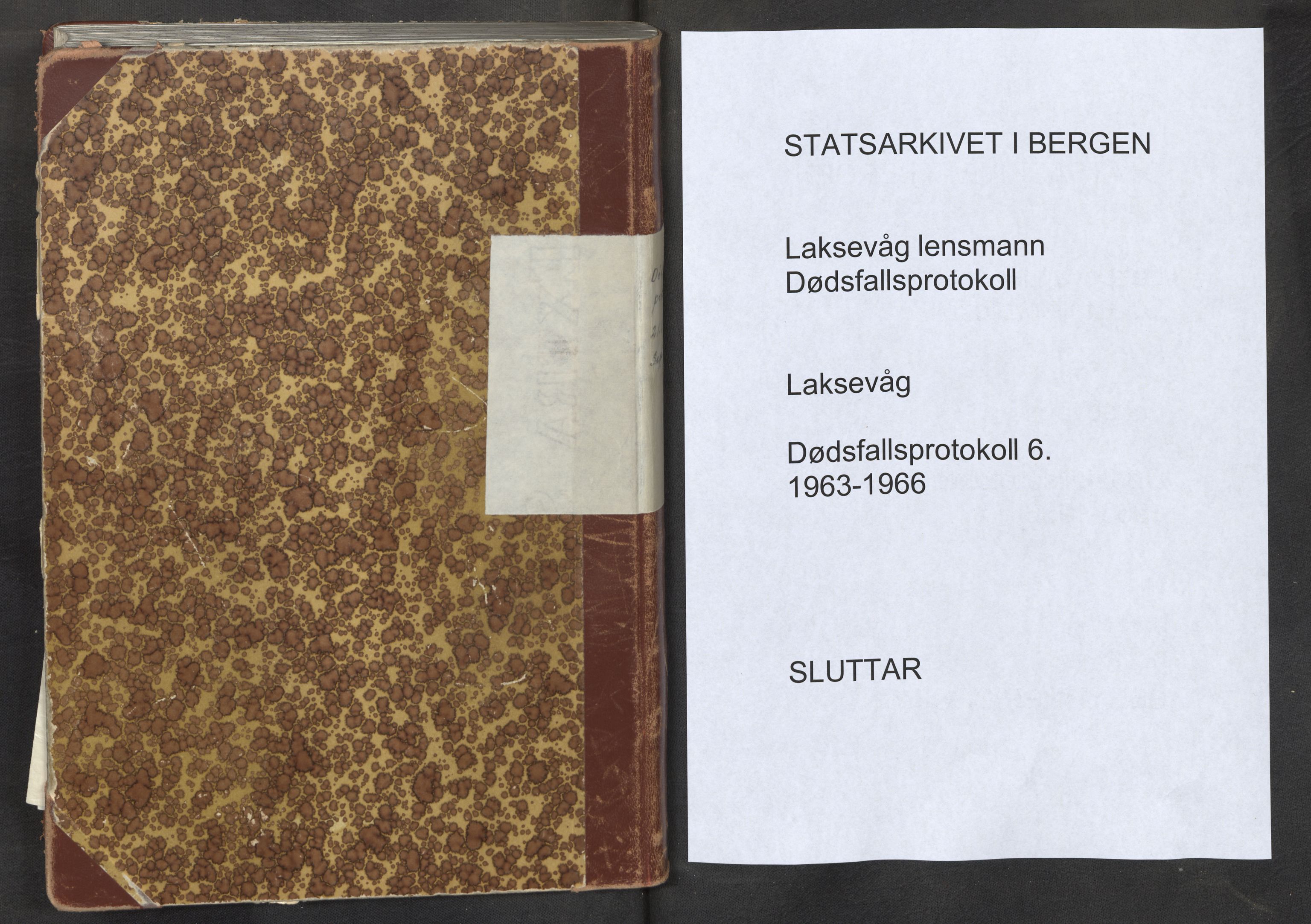 Lensmannen i Laksevåg, SAB/A-33401/0006/L0006: Dødsfallprotokoll, 1963-1966