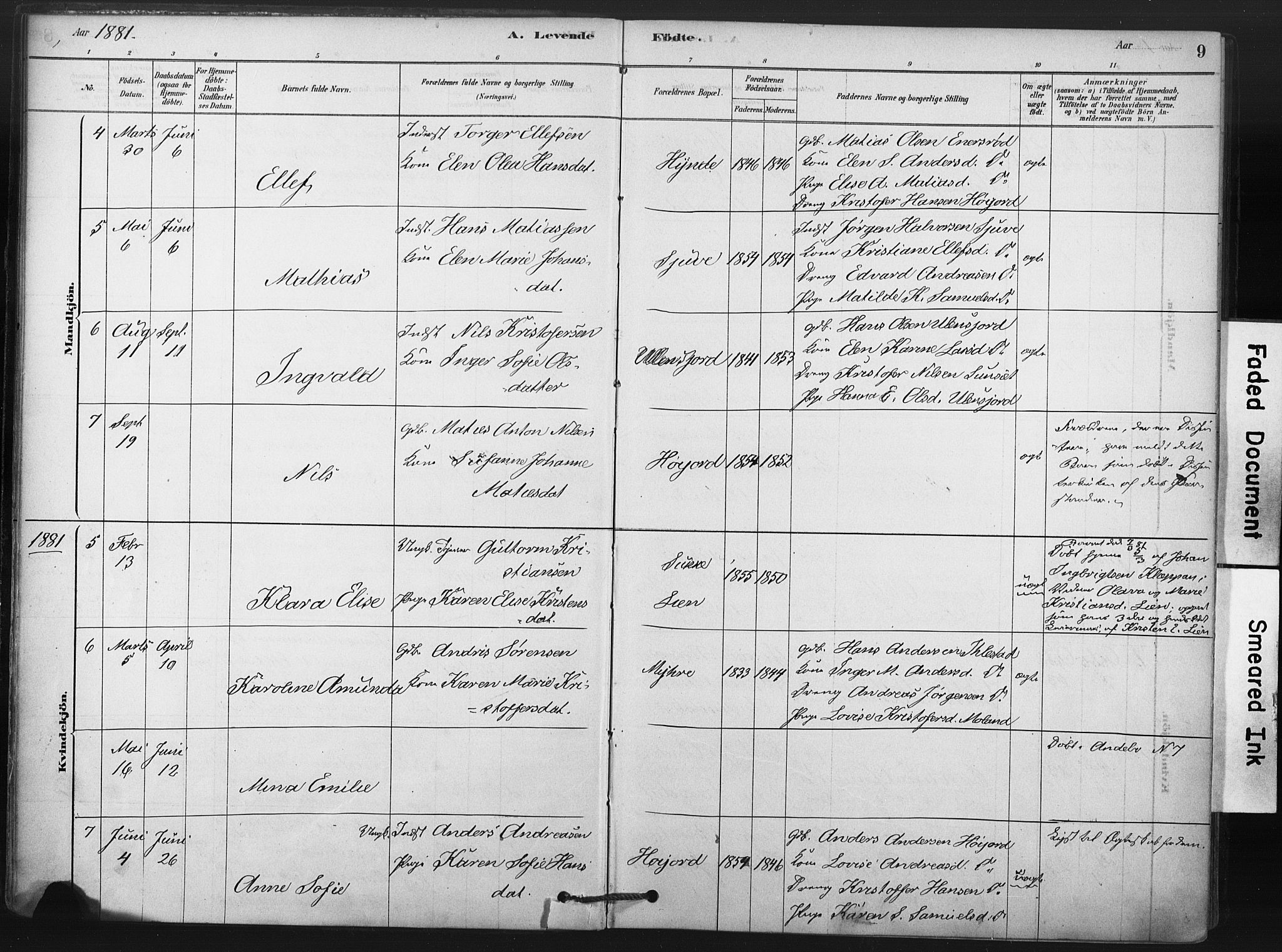 Andebu kirkebøker, AV/SAKO-A-336/F/Fb/L0001: Parish register (official) no. II 1, 1878-1909, p. 9