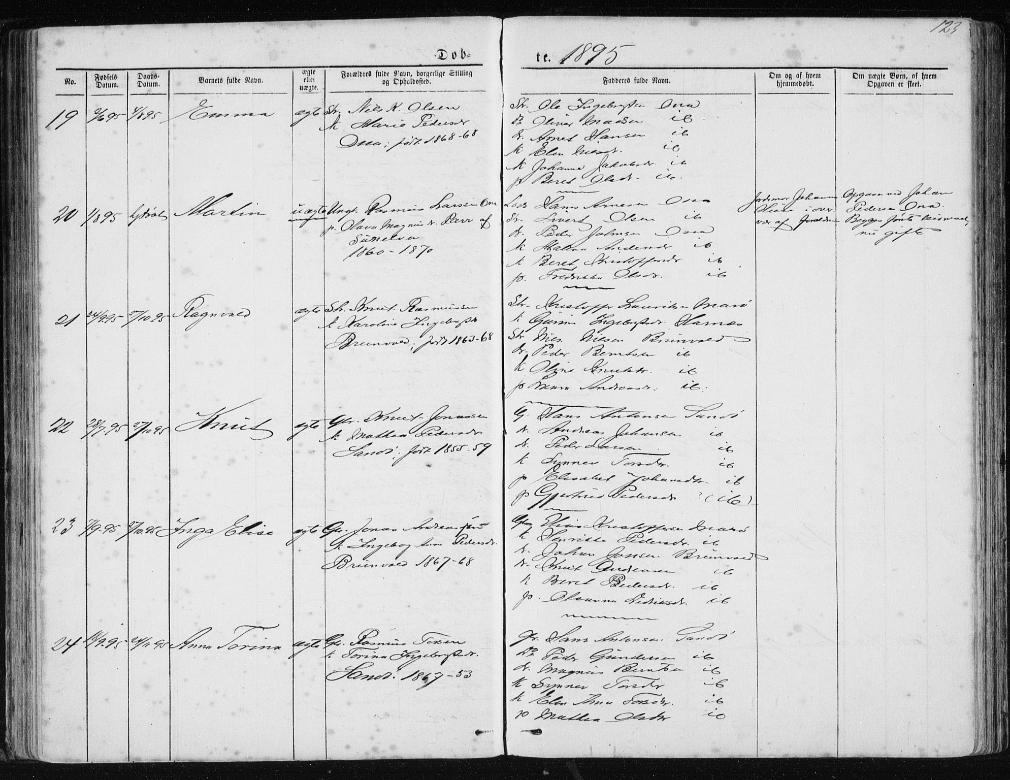 Ministerialprotokoller, klokkerbøker og fødselsregistre - Møre og Romsdal, AV/SAT-A-1454/561/L0732: Parish register (copy) no. 561C02, 1867-1900, p. 123