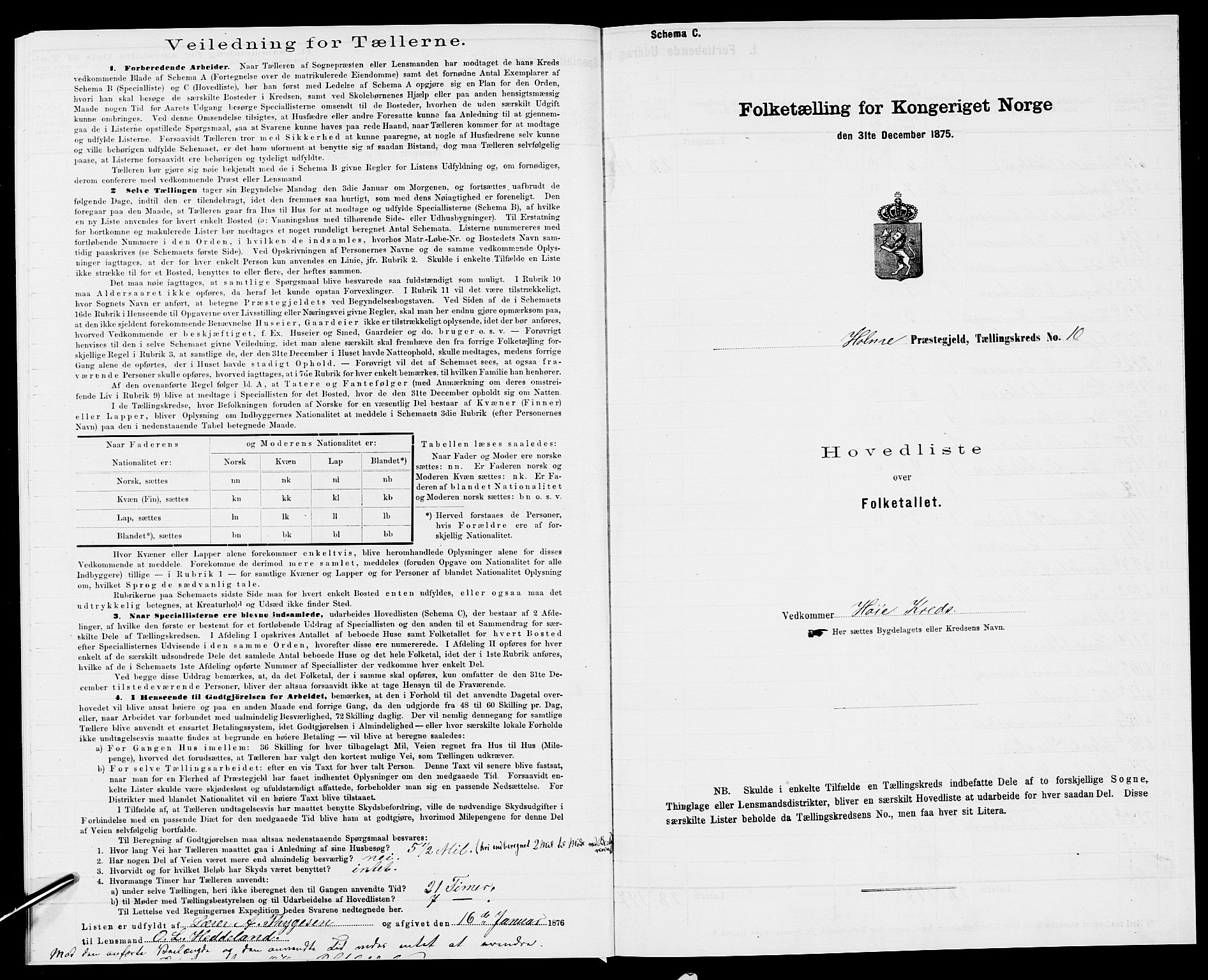 SAK, 1875 census for 1020P Holum, 1875, p. 713